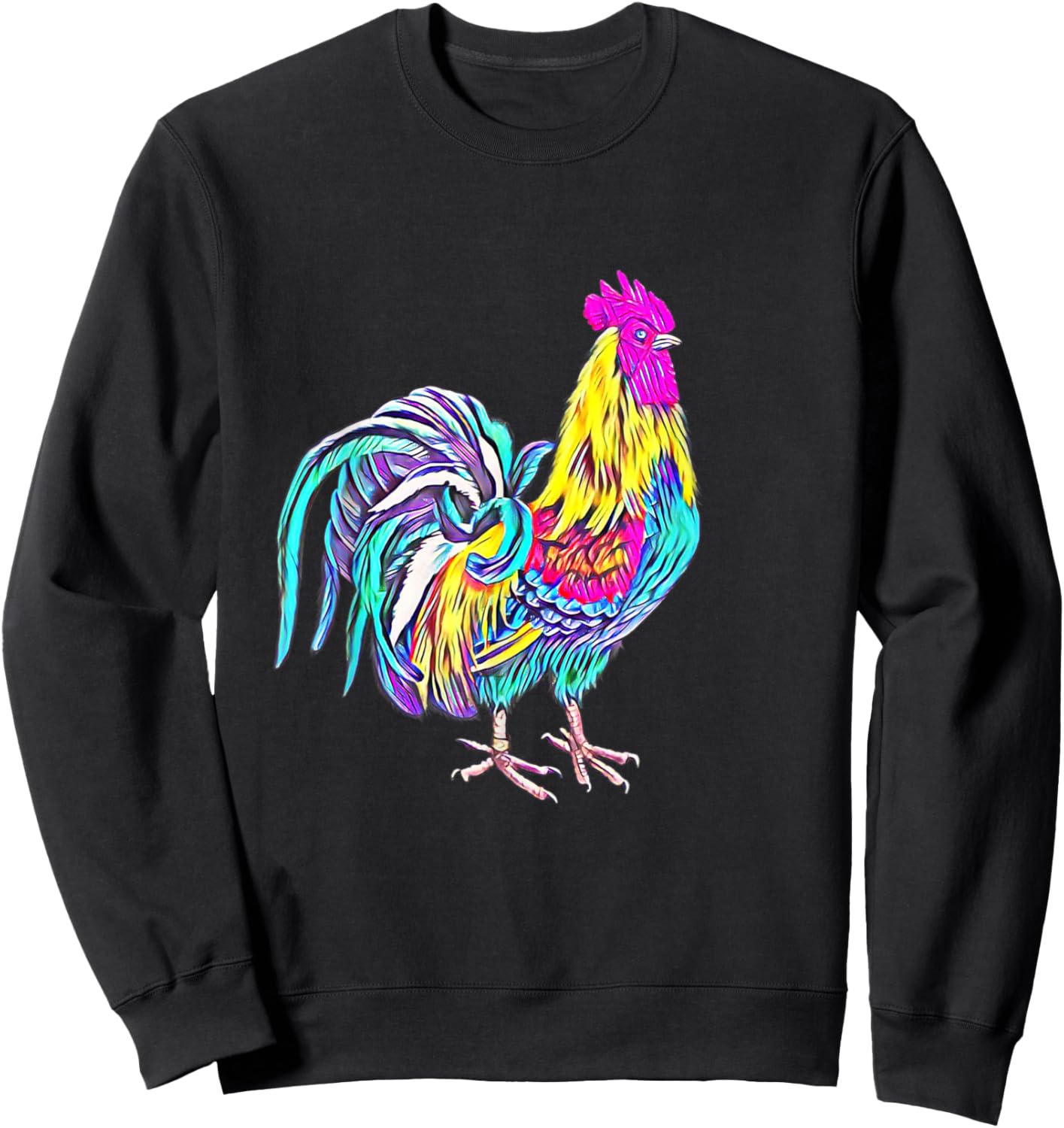 Rooster Chicken Farmer colorful Farm Animals Chickens Sweatshirt - Sweatshirt | Black