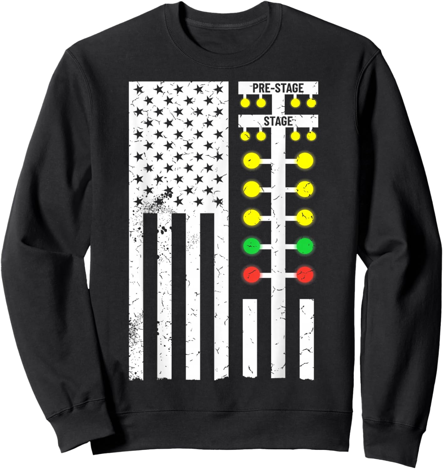 Drag Racing Flag American Drag Race Track Strip Light Tree Sweatshirt - Sweatshirt | Black