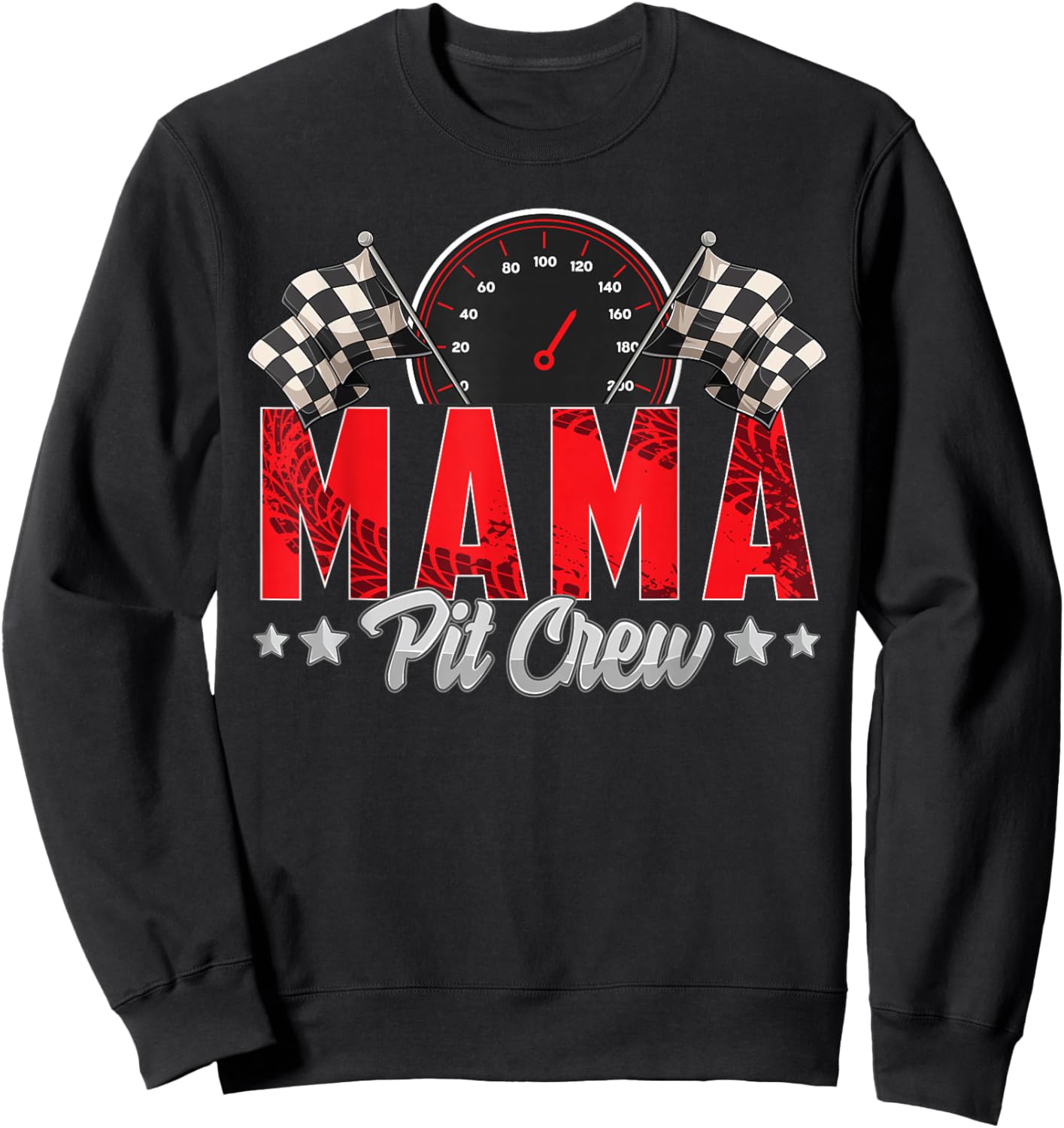 Race Car Birthday Party Racing Family Mama Pit Crew Sweatshirt - Sweatshirt | Black