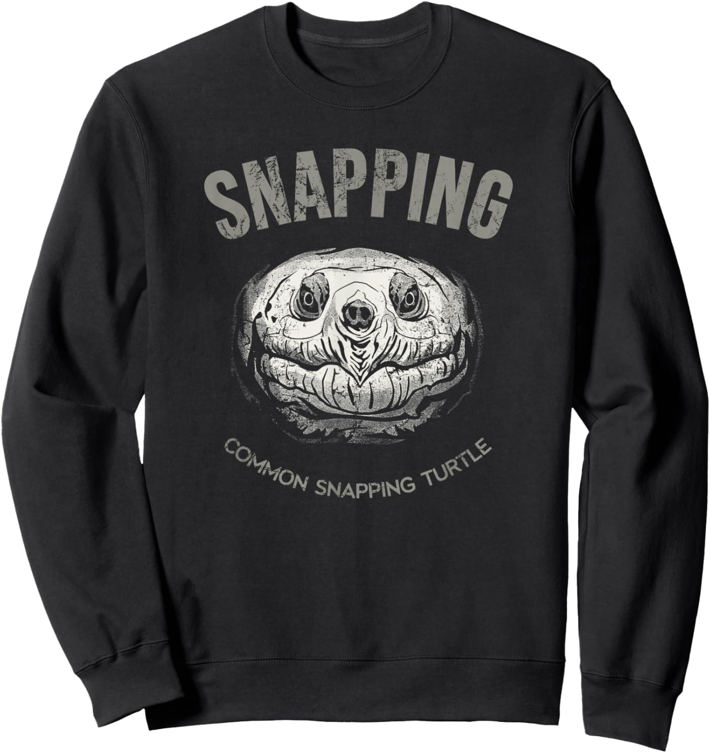 Common snapping turtle, vintage design for reptile lovers Sweatshirt - Sweatshirt | Black