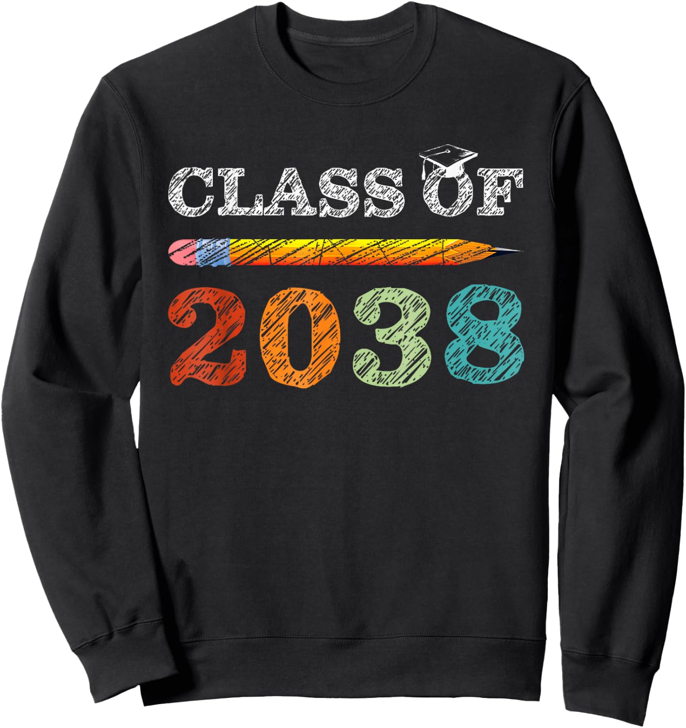 Class Of 2038 Senior Graduation 2038 Back To School Kids Boy Sweatshirt - Sweatshirt | Black