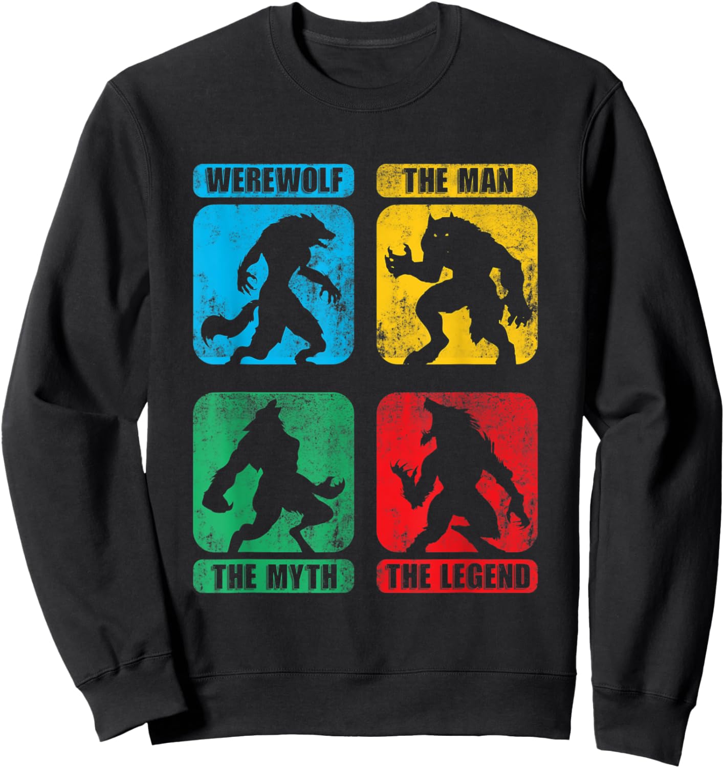 Werewolf The Man The Myth The Legend 4 Box Design Sweatshirt - Sweatshirt | Black