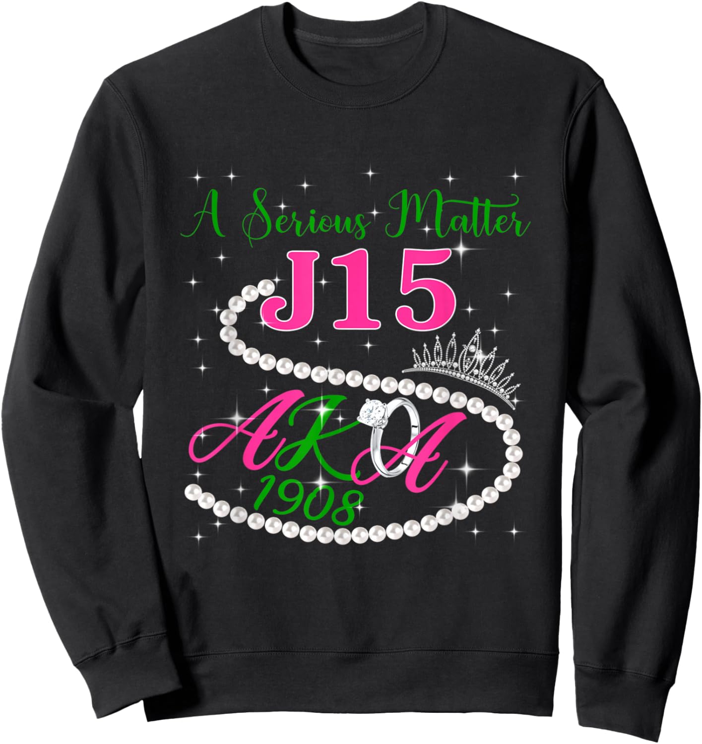 A Serious Matter J15 1.9.0.8 Pink Green AKA Pearl Melanin Sweatshirt - Sweatshirt | Black