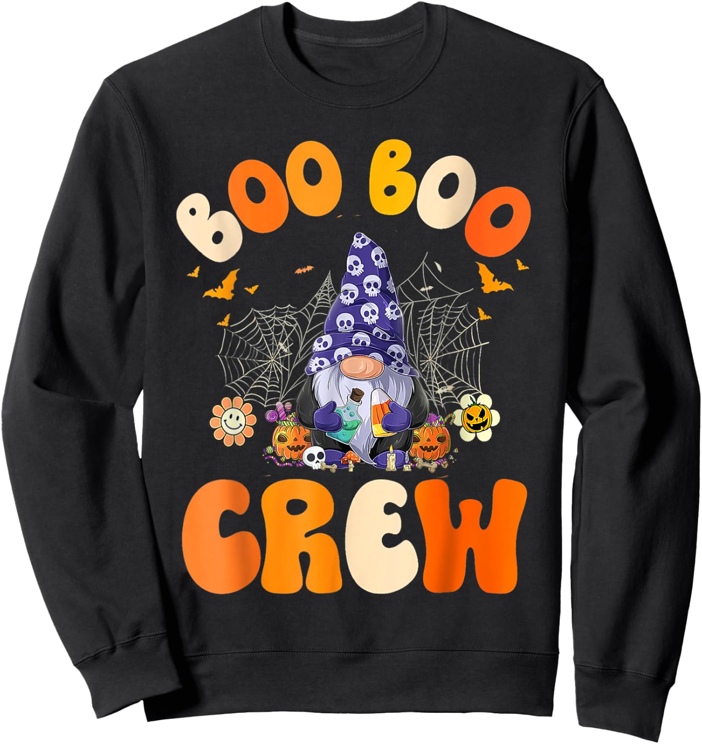 Cute gnomes. Boo Boo Crew Nurse Funny Ghost Women Halloween Sweatshirt - Sweatshirt | Black