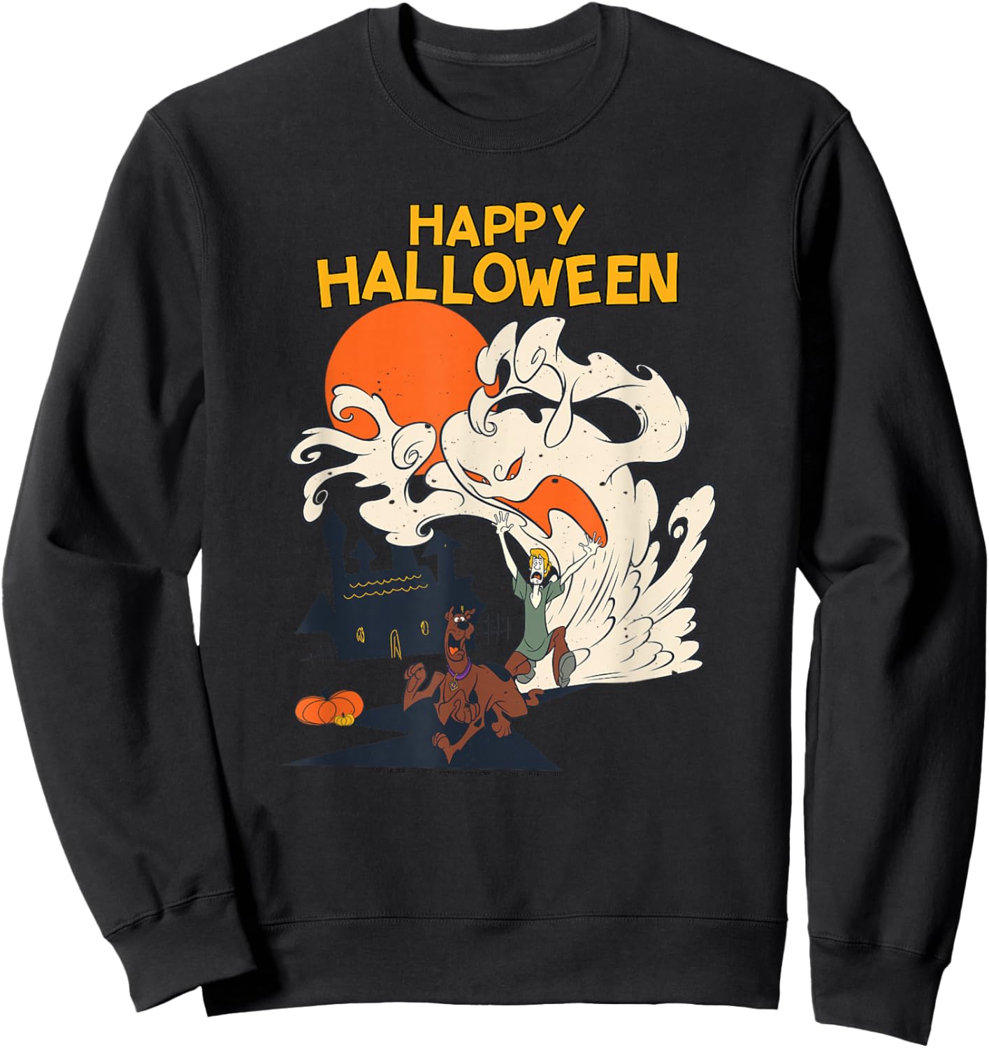 Scooby-Doo Halloween Scooby Shaggy Ghostly Haunt Sweatshirt - Sweatshirt | Black