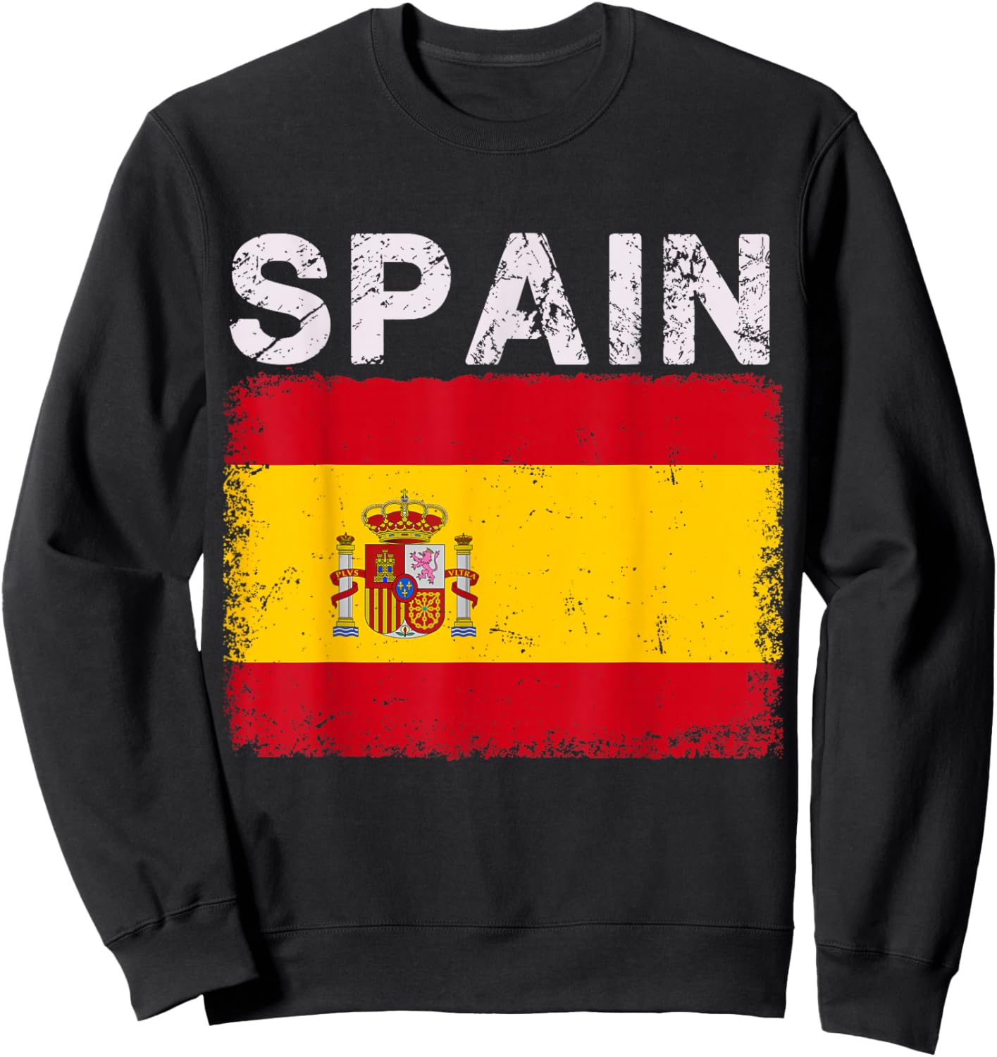 Vintage Spain Flag Spanish Pride Clothing Sports Jersey Sweatshirt - Sweatshirt | Black