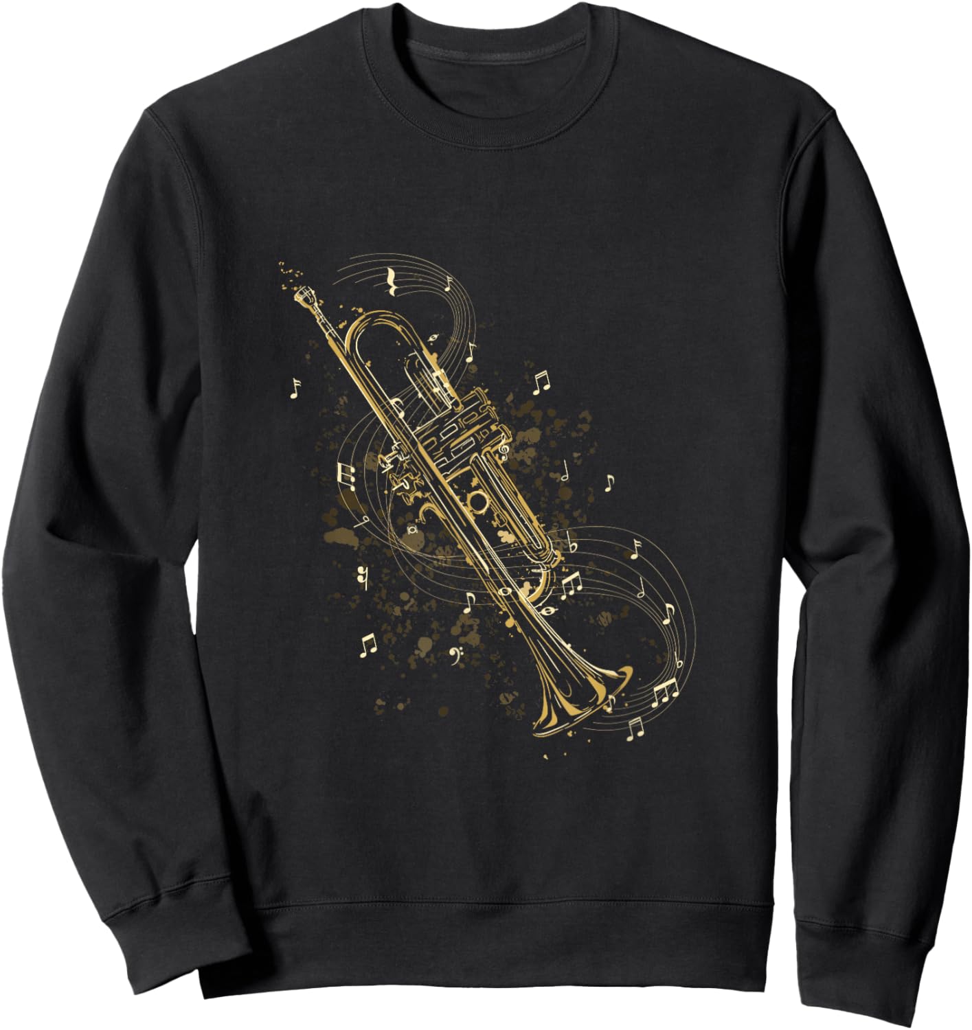 Trumpet Player Vintage Jazz Trumpet Music Sweatshirt - Sweatshirt | Black
