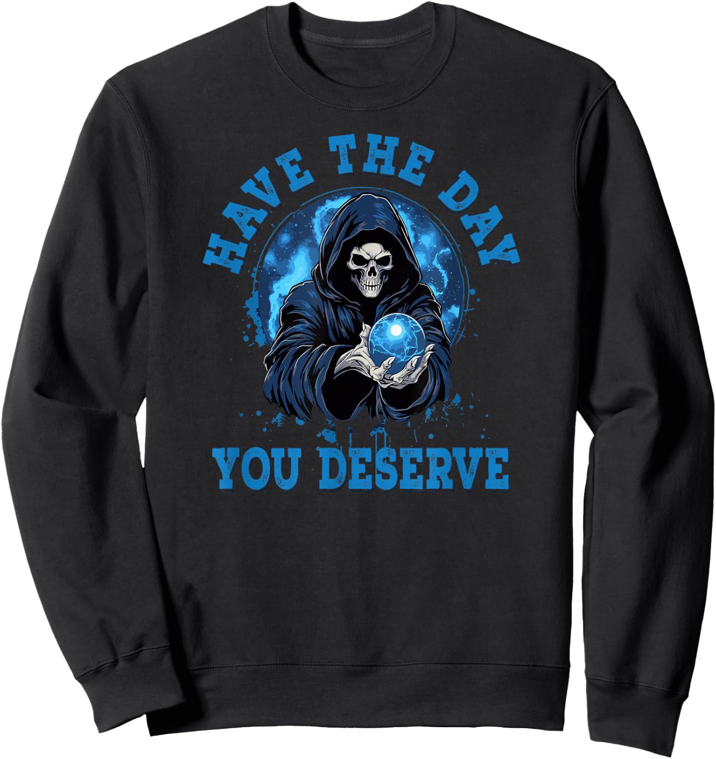 Funny Grim Reaper Death Skeleton Halloween Sweatshirt - Sweatshirt | Black
