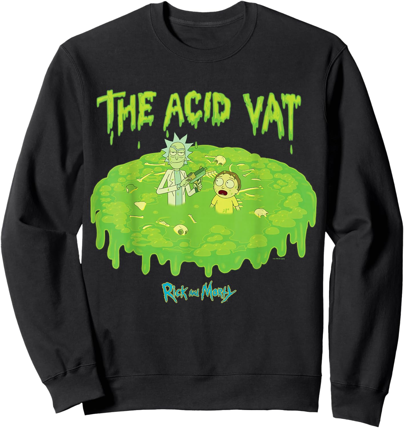 Rick and Morty Acid Vat Adult Cartoon Fashion Sweatshirt - Sweatshirt | Black