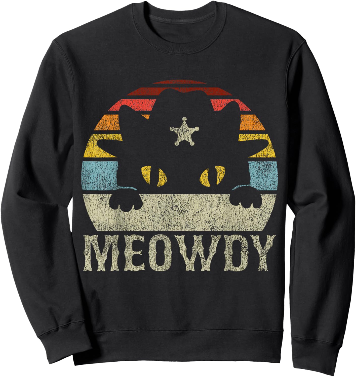 Meowdy Cat Meme Sweatshirt - Sweatshirt | Black