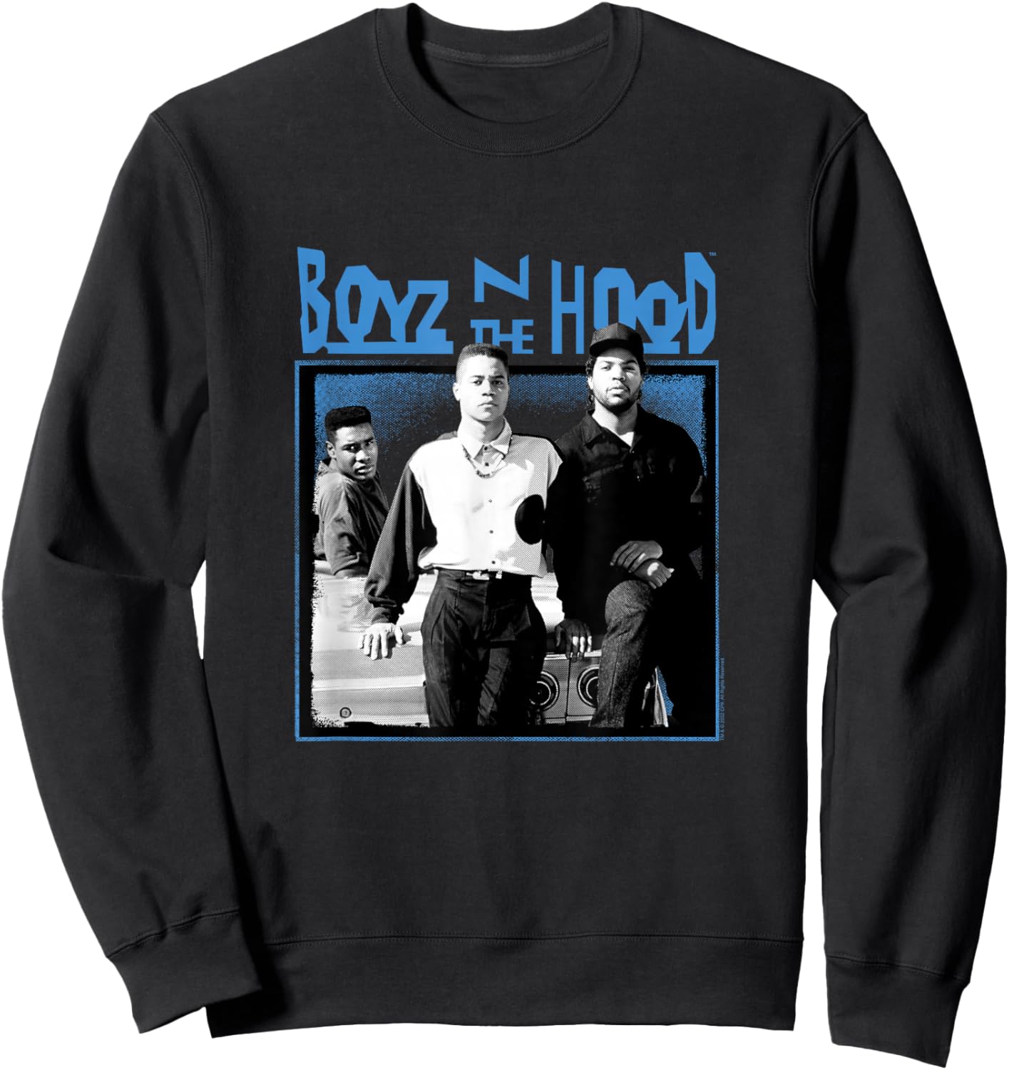 Boyz n The Hood Group with Blue Logo Small Sweatshirt - Sweatshirt | Black