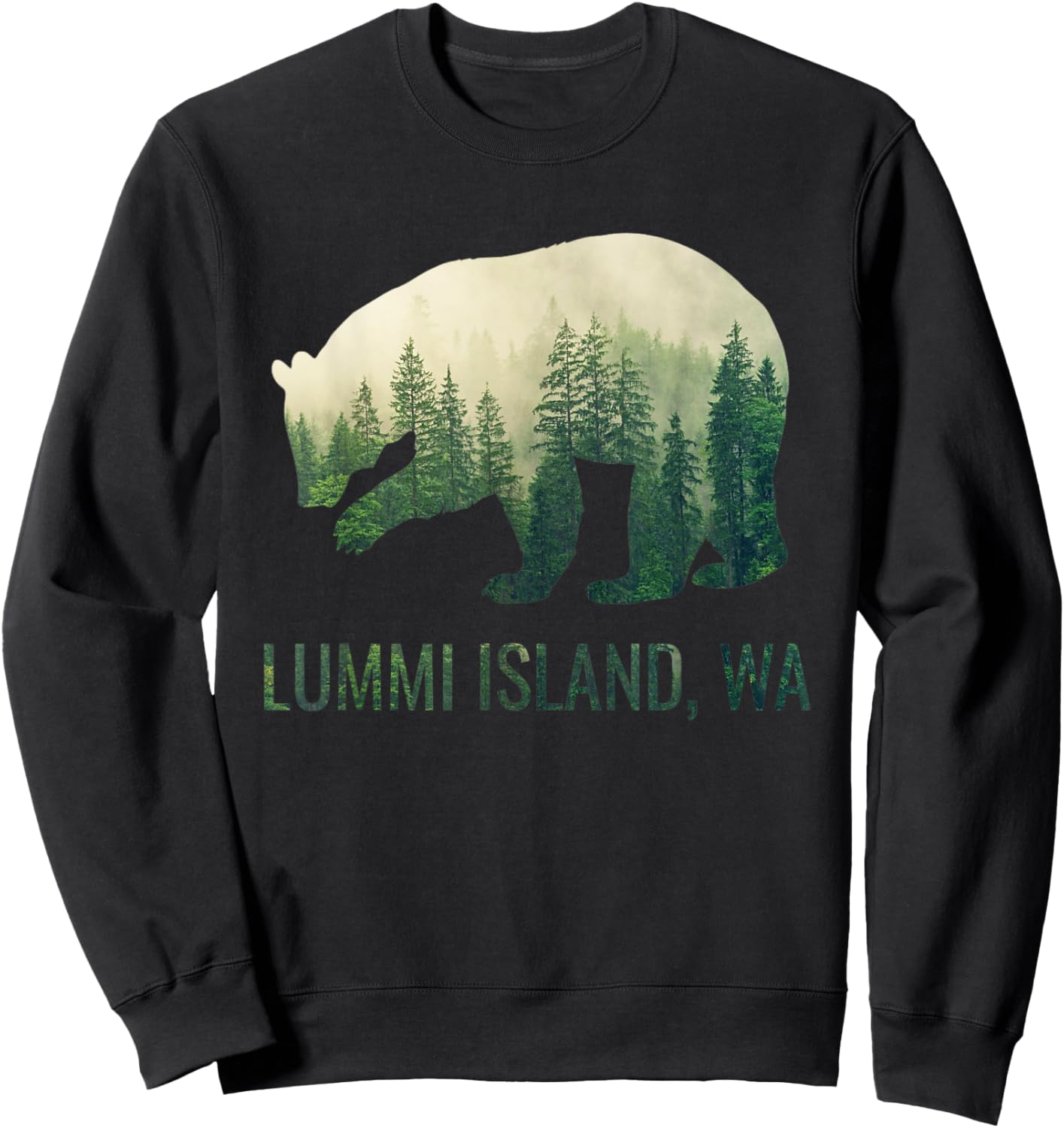 Lummi Island Bear State Of Washington Pacific NW Wildlife Sweatshirt - Sweatshirt | Black