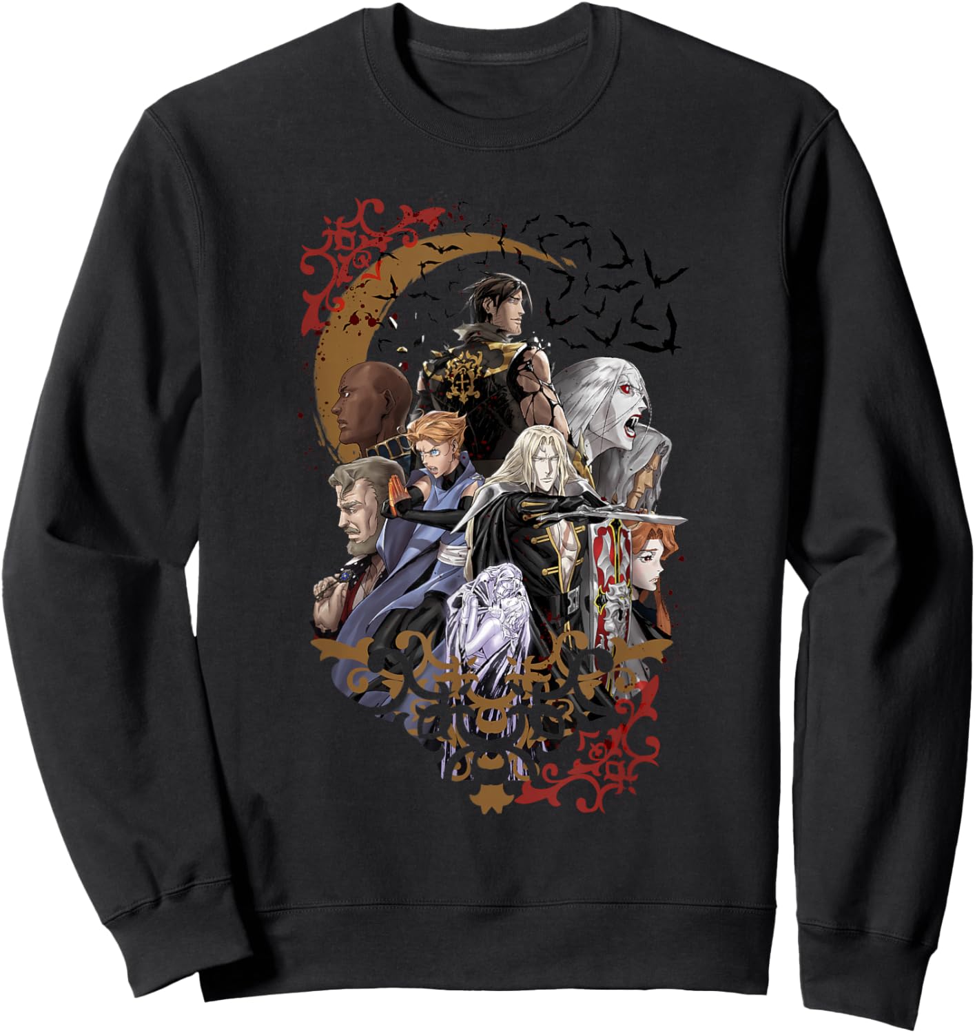 Castlevania Group Sticker Sweatshirt - Sweatshirt | Black
