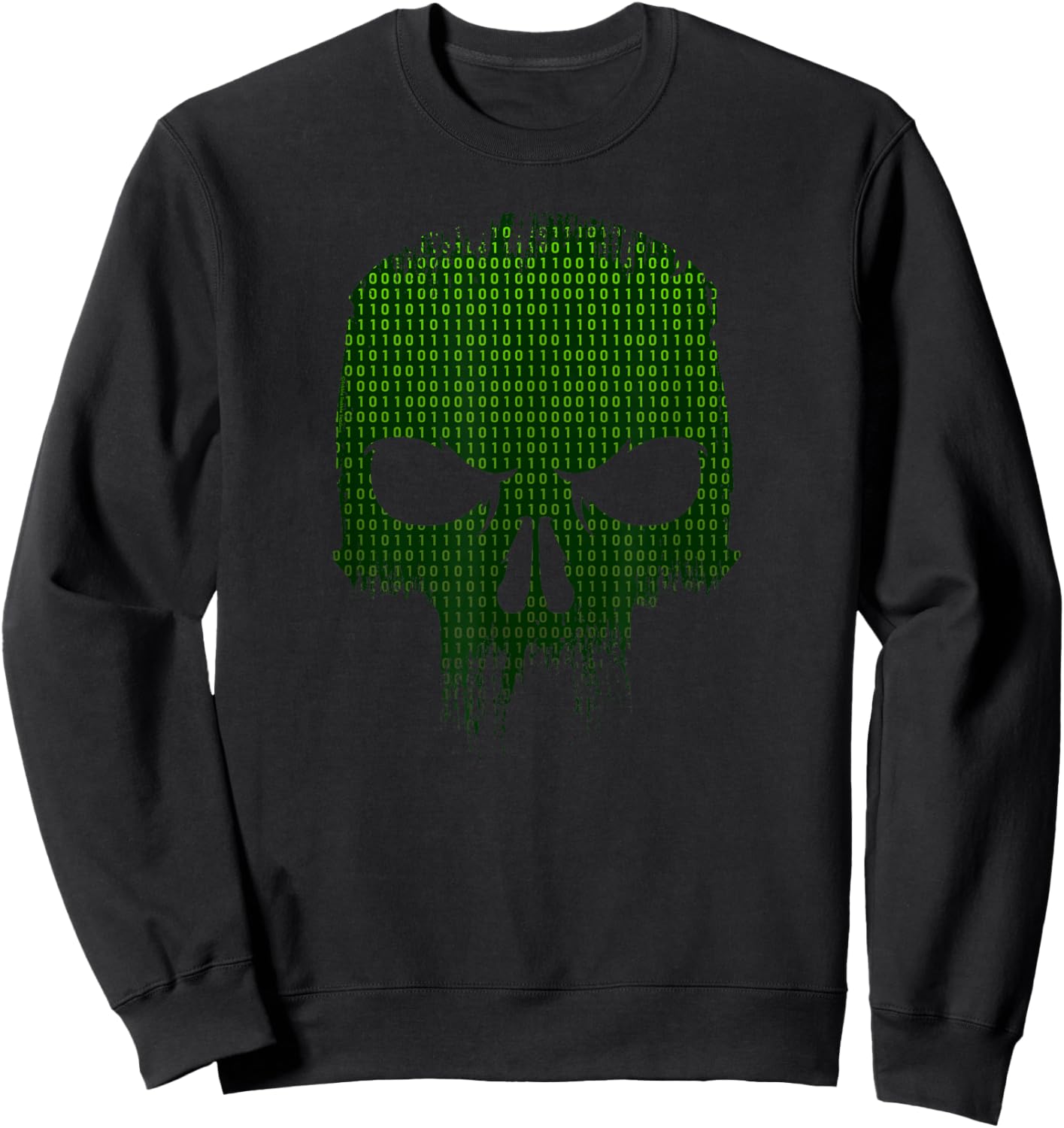 Binary Code Skull Computer Programmer Developer Tech Geek Sweatshirt - Sweatshirt | Black
