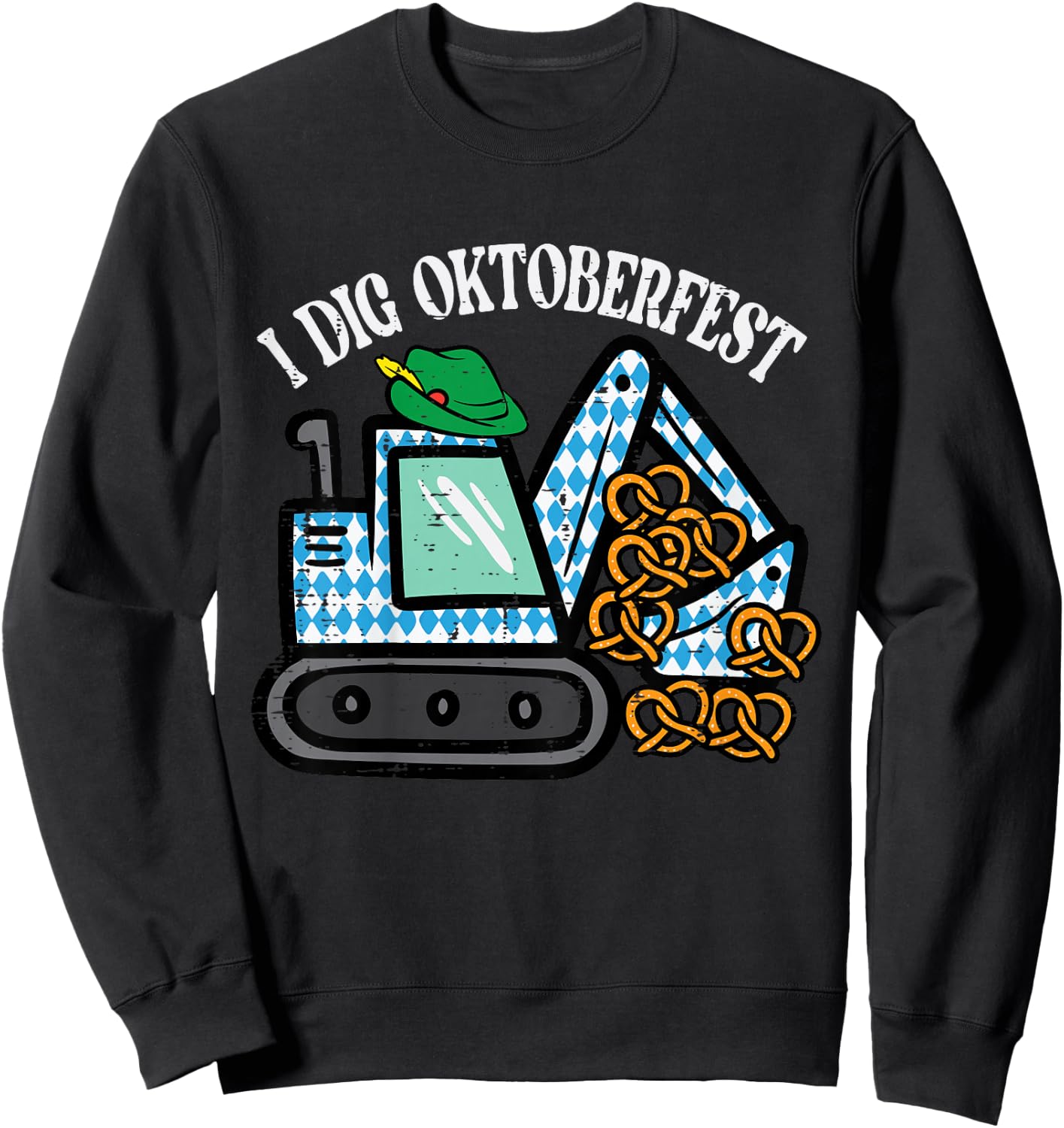 Kids I Dig Oktoberfest Excavator German Truck Boys Kids Youth Sweatshirt - Sweatshirt | Black