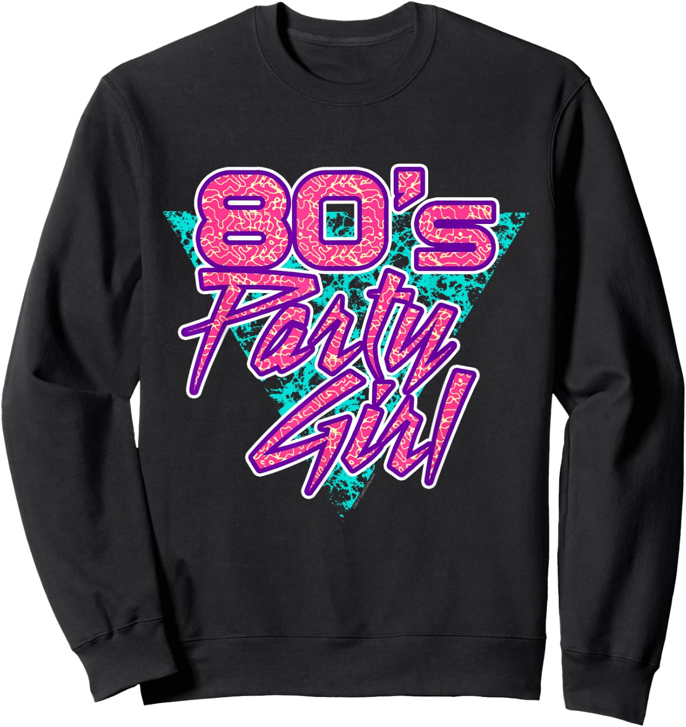 80s Party Girl 1980s Retro Sweatshirt - Sweatshirt | Black
