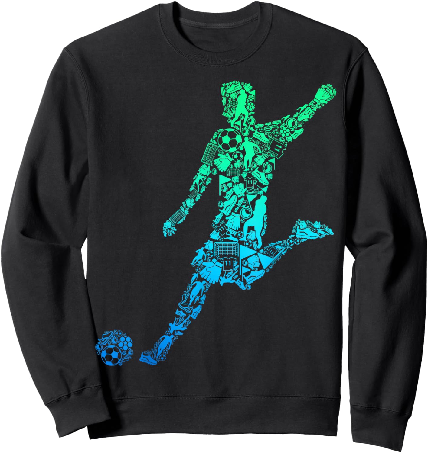 Soccer Player Boys Kids Youth Men Sweatshirt - Sweatshirt | Black