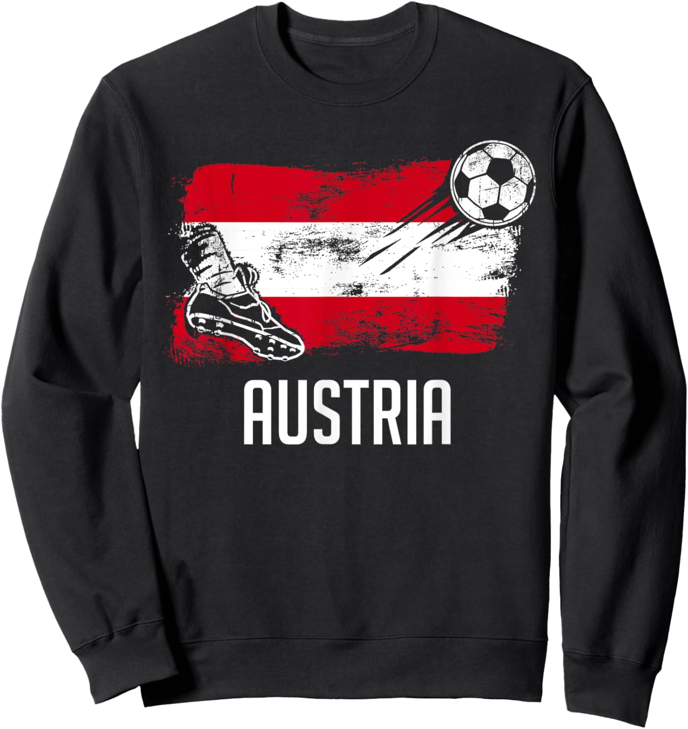 Austria Flag Jersey Austrian Soccer Team Austrian Sweatshirt - Sweatshirt | Black