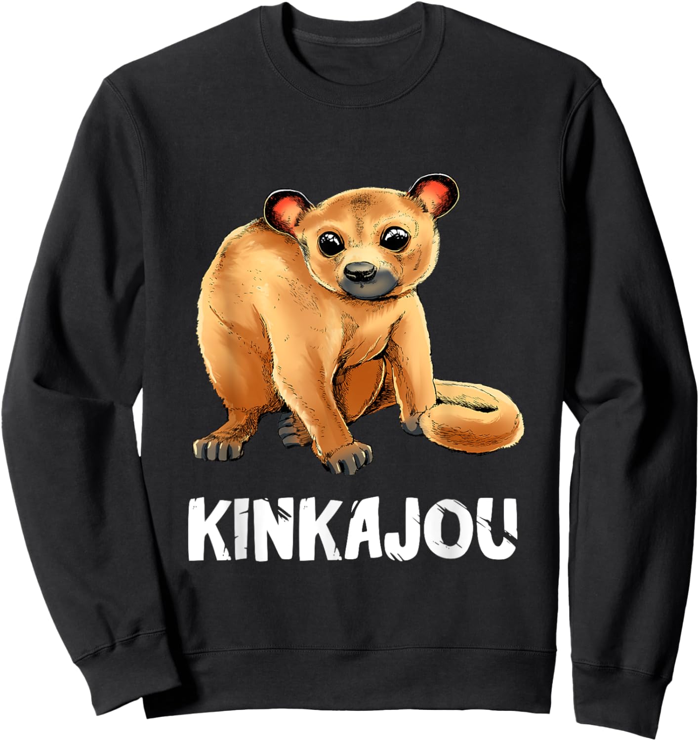 Kinkajou Honey Bear Night Walker Prehensile Animal Sweatshirt - Sweatshirt | Black