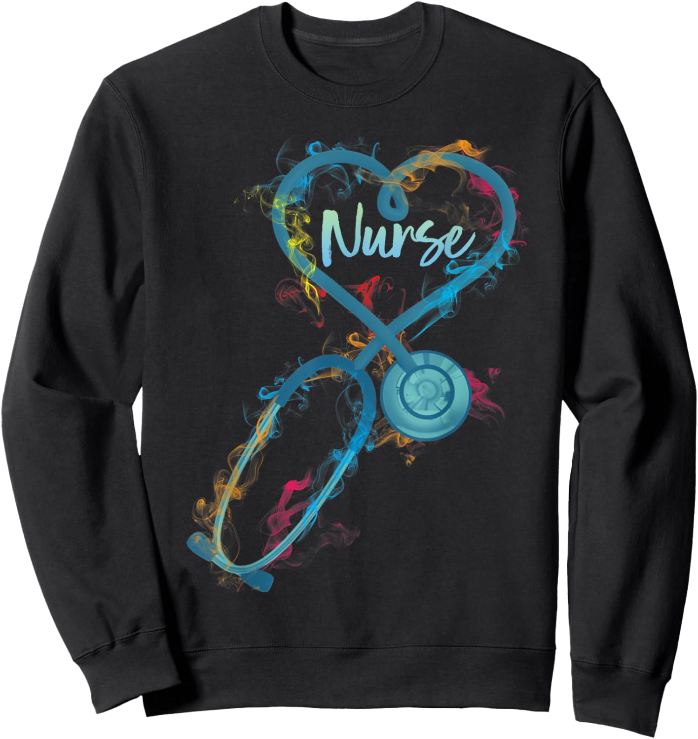 Nurse Stethoscope Heartbeat EKG Medical RN Gift Sweatshirt - Sweatshirt | Black