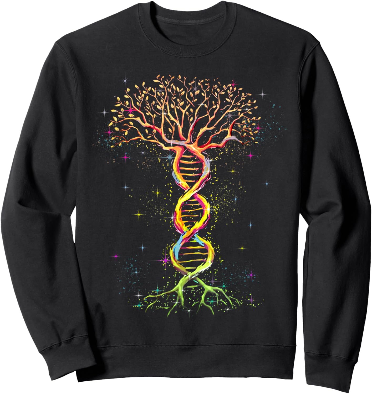 DNA Tree Funny Tree Life Genetic Biologist Earth Day Humor Sweatshirt - Sweatshirt | Black