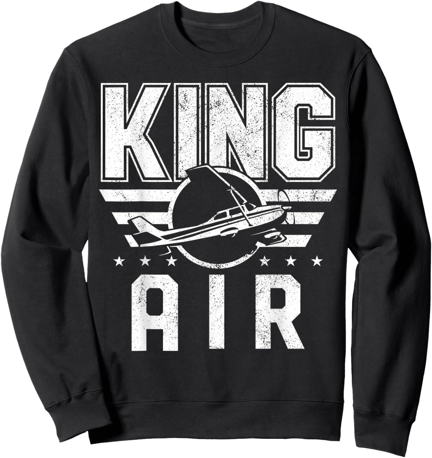 Airplane Pilot Vintage King Air Sweatshirt - Sweatshirt | Black