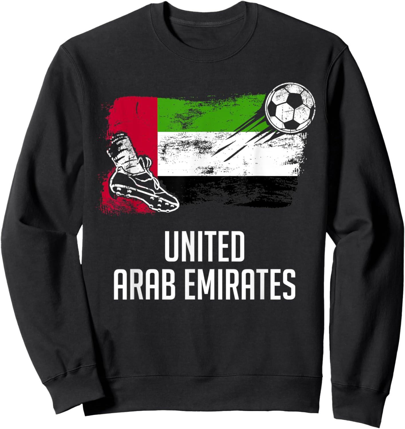 United Arab Emirates Flag Jersey Emirati Soccer Team Sweatshirt - Sweatshirt | Black