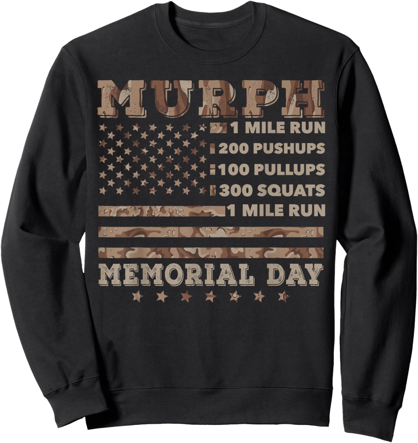 Murph 2021 Workout Challenge American Memorial Day Murph Sweatshirt - Sweatshirt | Black