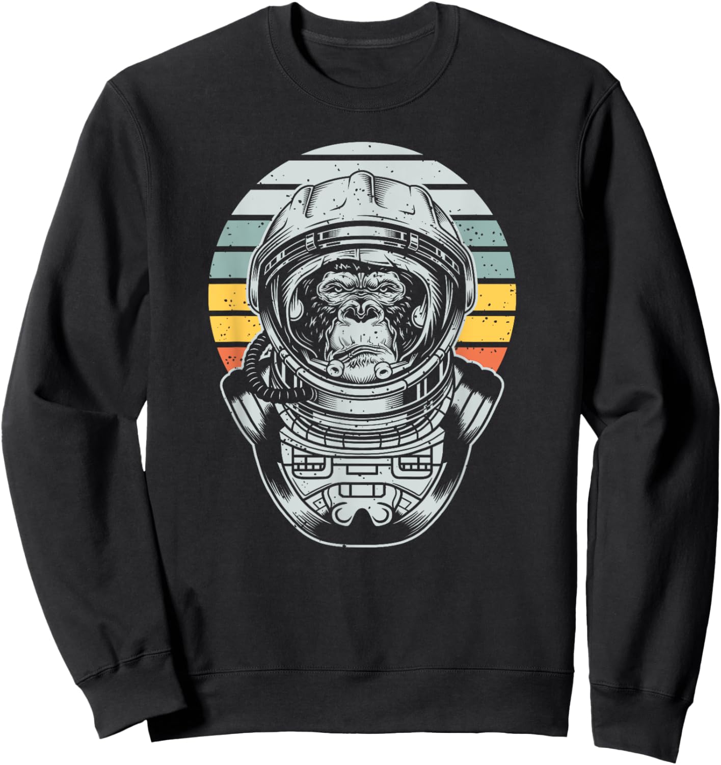 Retro Astronaut Space Monkey Sweatshirt - Sweatshirt | Black