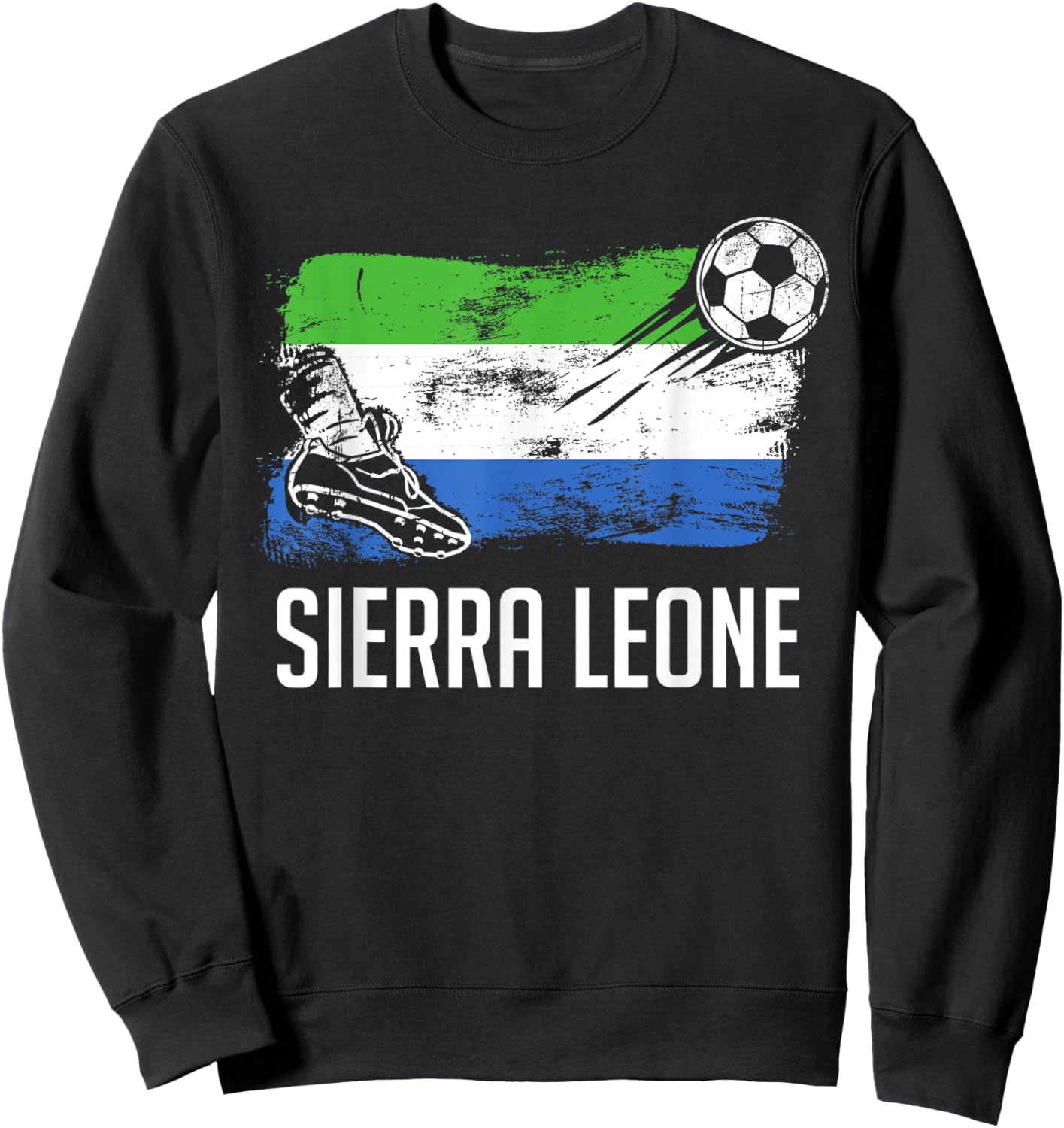 Sierra Leone Flag Jersey Sierra Leonian Soccer Team Sweatshirt - Sweatshirt | Black