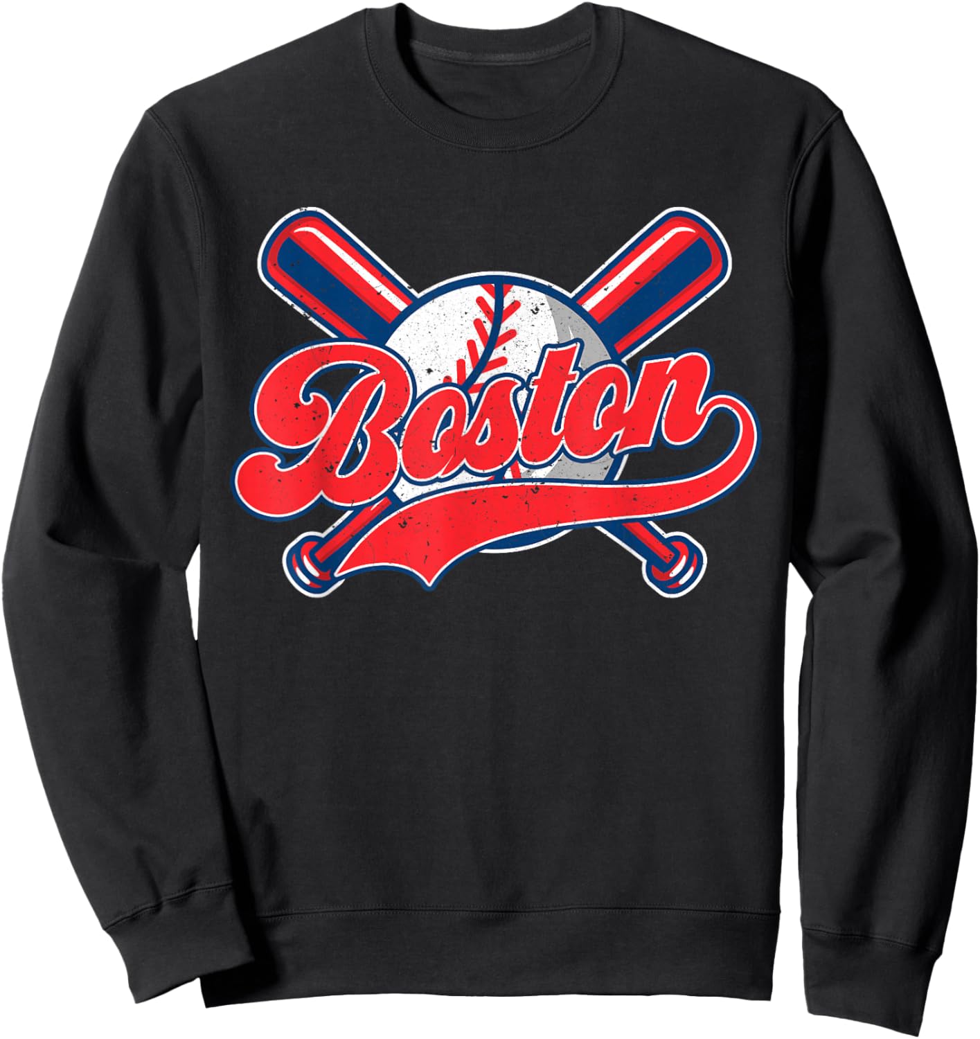 Boston Vintage Baseball Retro Sports Sweatshirt - Sweatshirt | Black