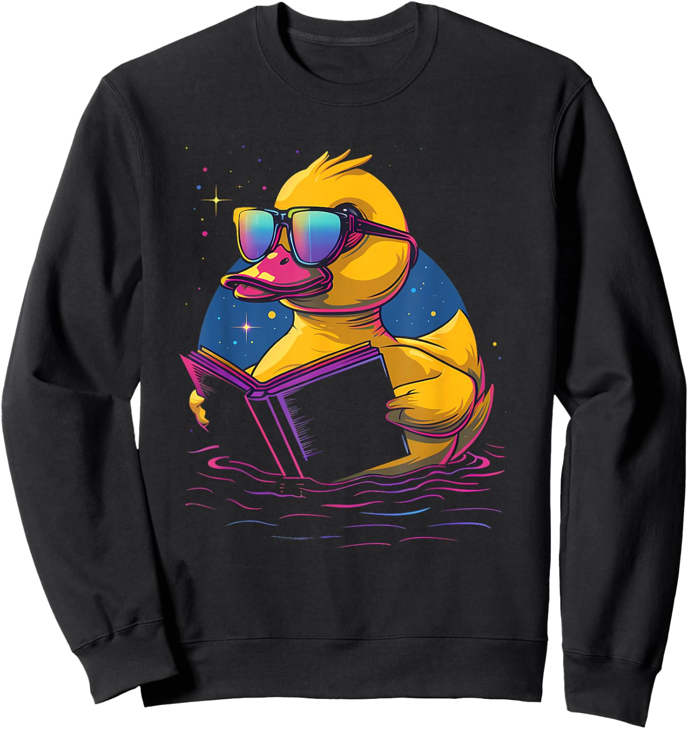 Rubber Duck Rubber Duckie Reading Book Rubber Duckling Sweatshirt - Sweatshirt | Black