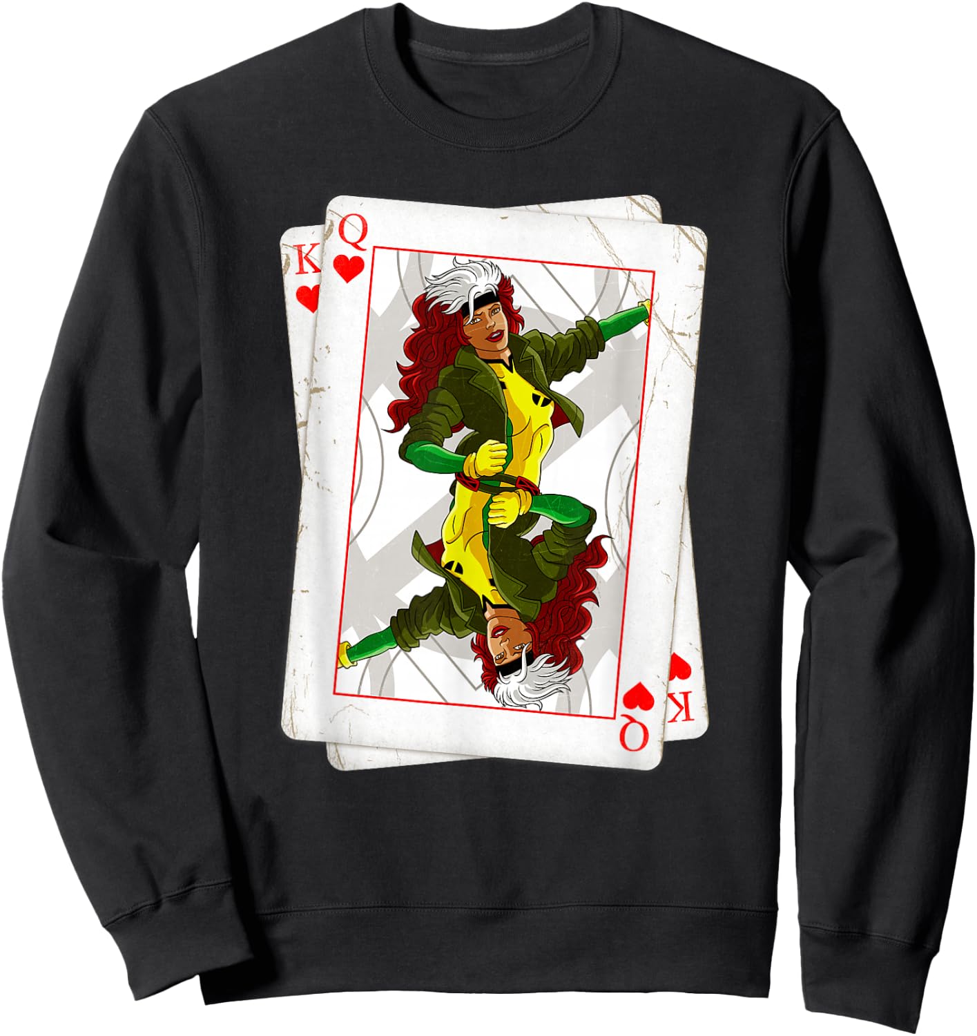 Marvel X-Men Rogue Playing Card 90s Sweatshirt - Sweatshirt | Black