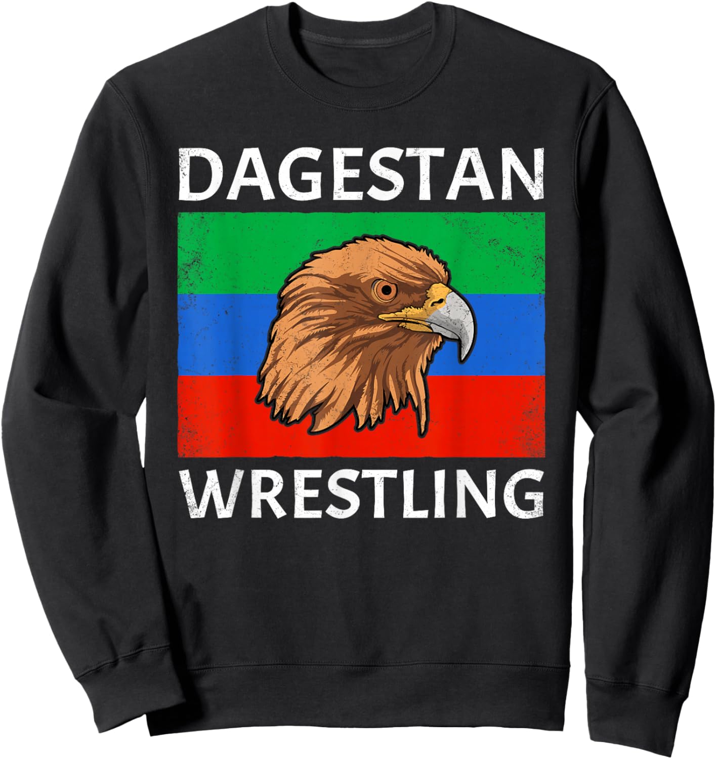 Sambo Dagestan Wrestling Eagle Dagestan Flag Sweatshirt - Sweatshirt | Black