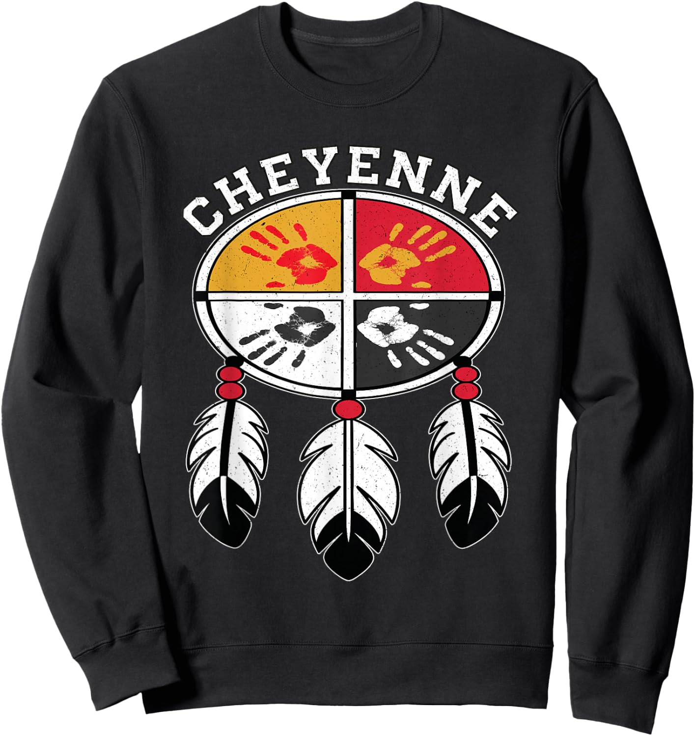 Cheyenne Medicine Wheel Indigenous Native American Tribe Sweatshirt - Sweatshirt | Black