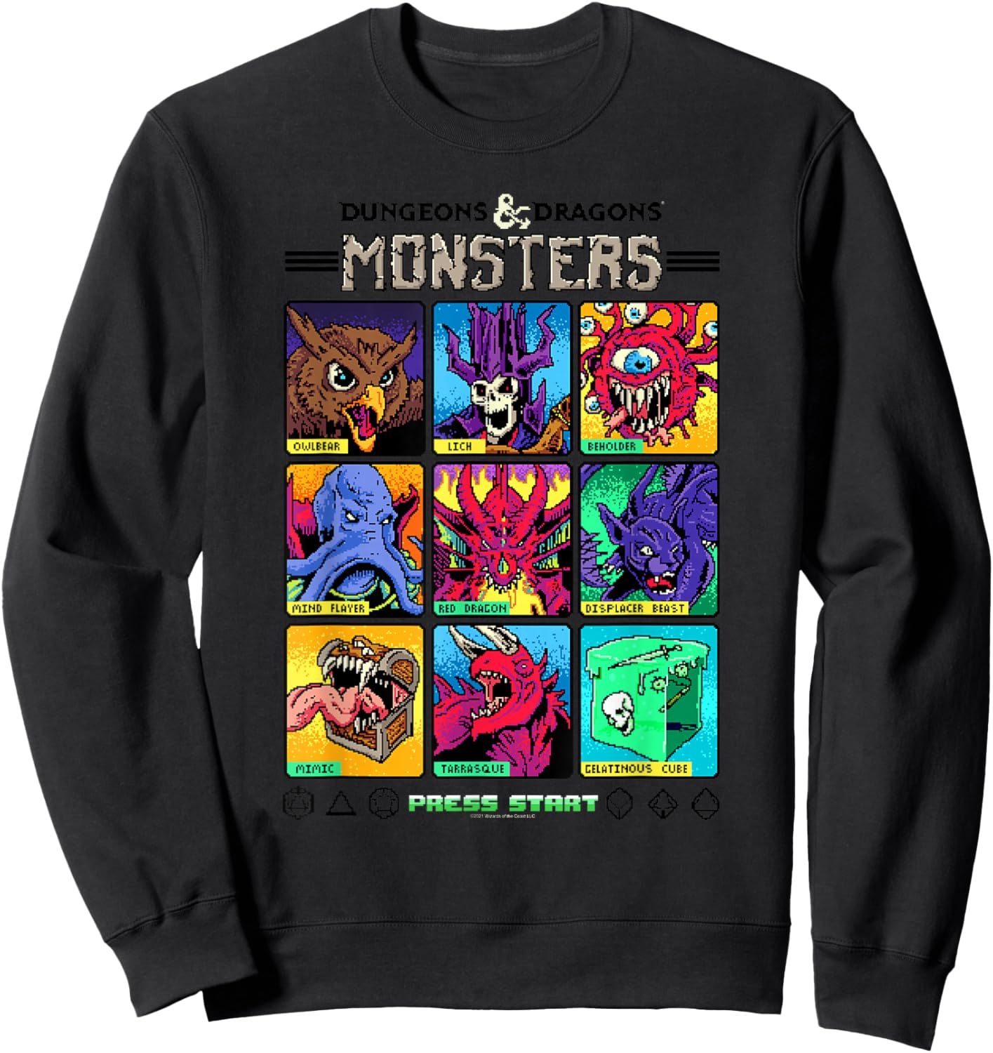 Dungeons & Dragons Wizards of the Coast Monster Select Menu Sweatshirt - Sweatshirt | Black
