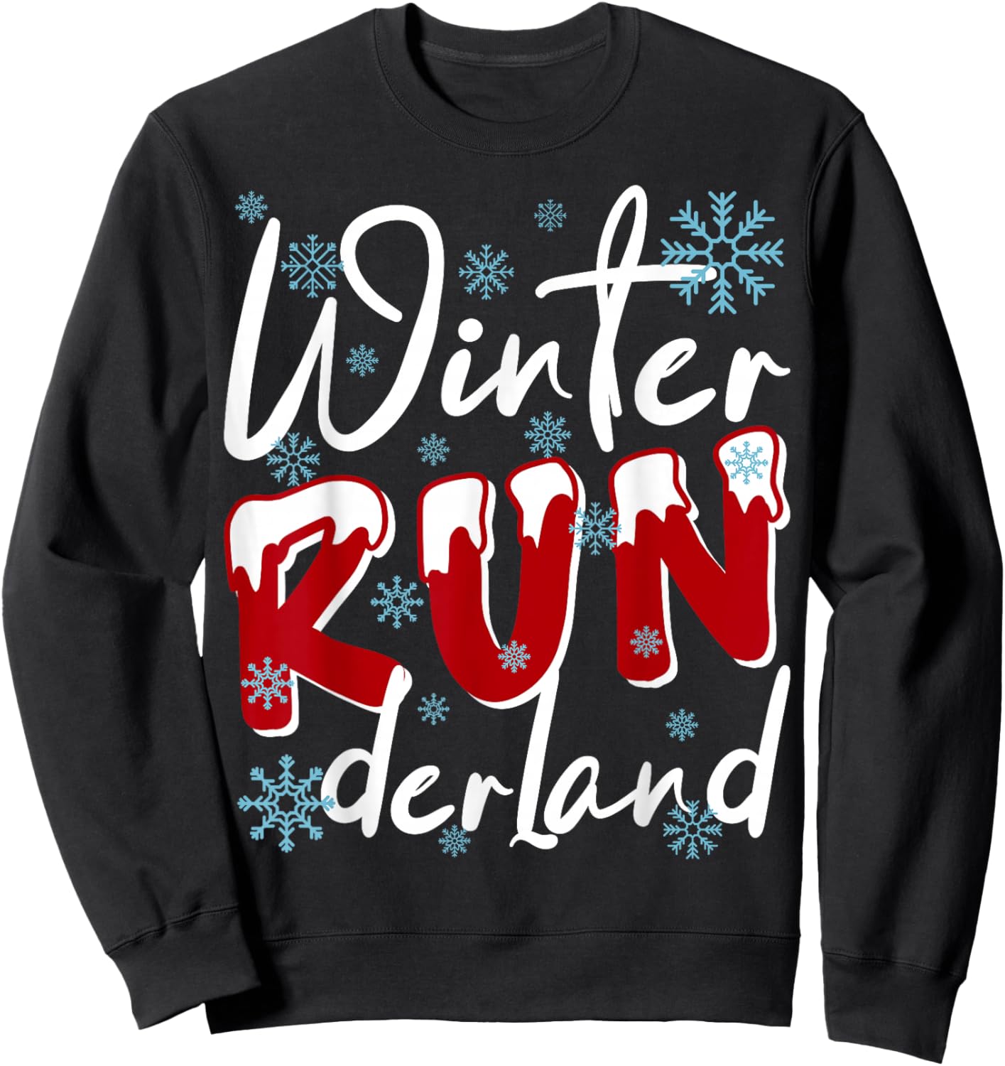 Christmas 5K Winter Run Derland Holiday Team Running Outfit Sweatshirt - Sweatshirt | Black