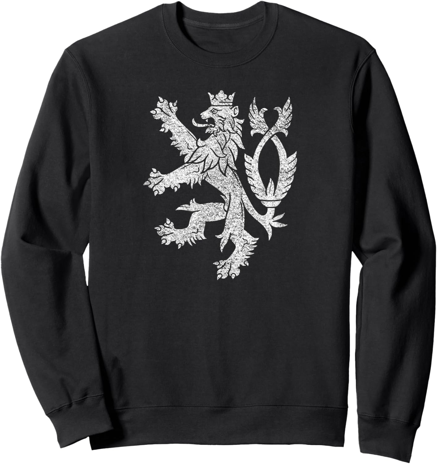Czech Republic Coat of Arms Double-tailed Lion Flag Sweatshirt - Sweatshirt | Black