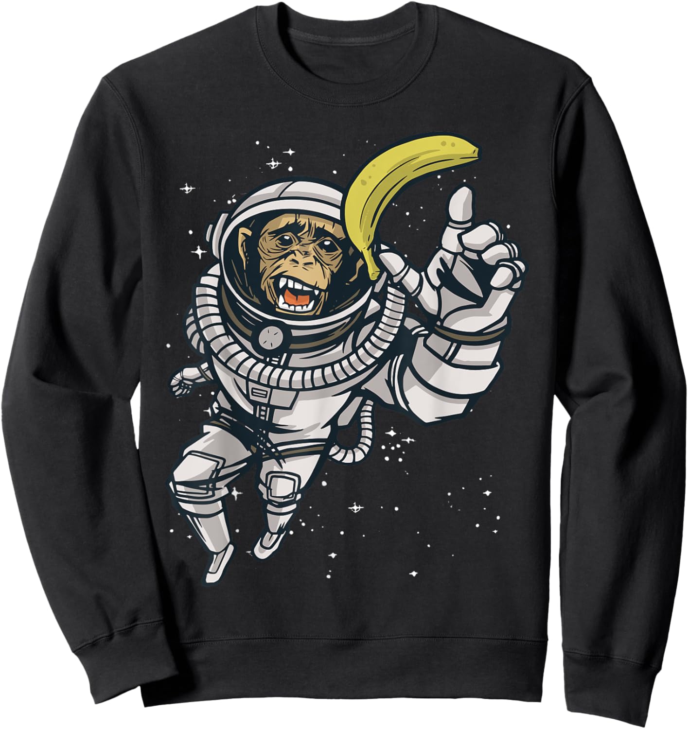 Astronaut Monkey - Space Travel Sweatshirt - Sweatshirt | Black