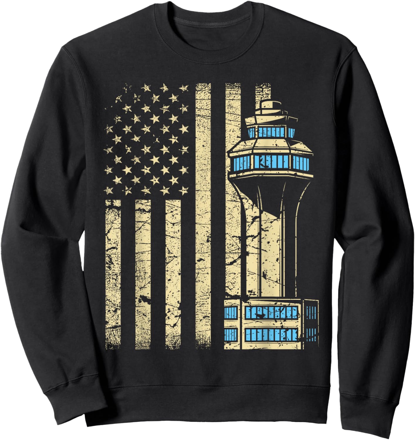 Air Traffic Controller Tower - Aircraft Airspace ATC Sweatshirt - Sweatshirt | Black