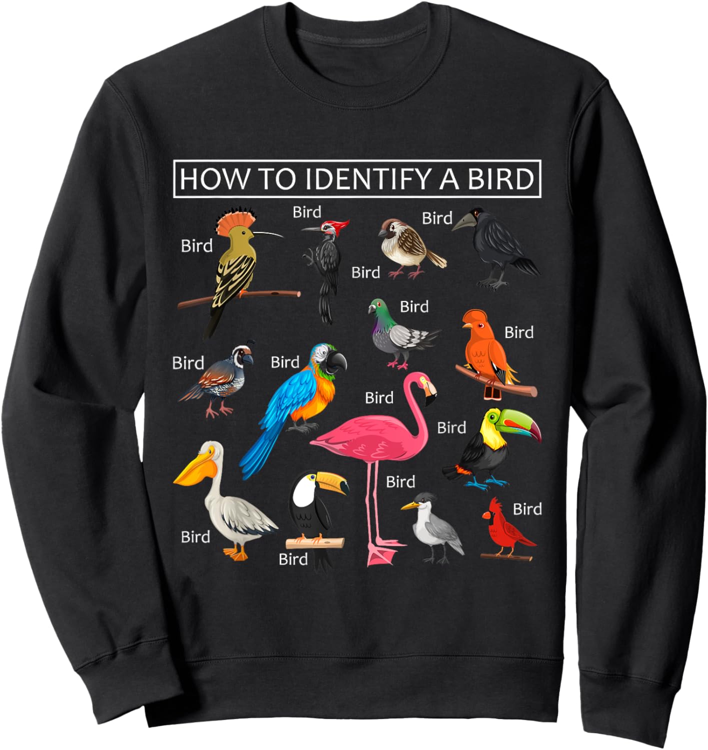 How To Identify A Bird Funny Birds Lover Nature Birdwatcher Sweatshirt - Sweatshirt | Black