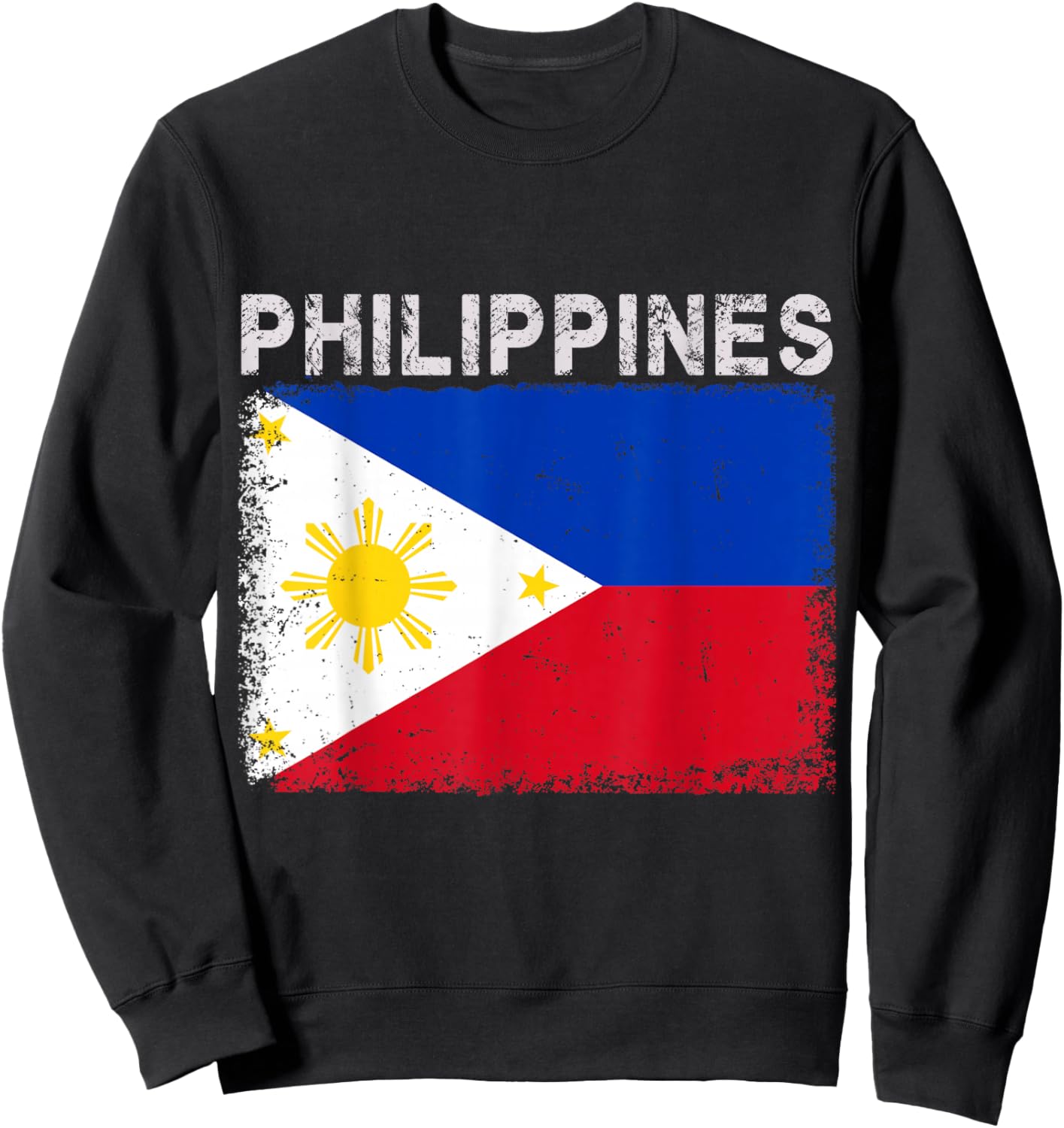 Vintage Philippines Flag Filipino Pride Sports Jersey Sweatshirt - Sweatshirt | Black