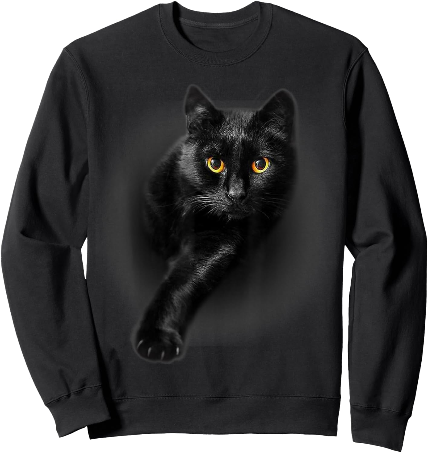 Black Cat Yellow Eyes Cats Shirt Gifts Sweatshirt - Sweatshirt | Black