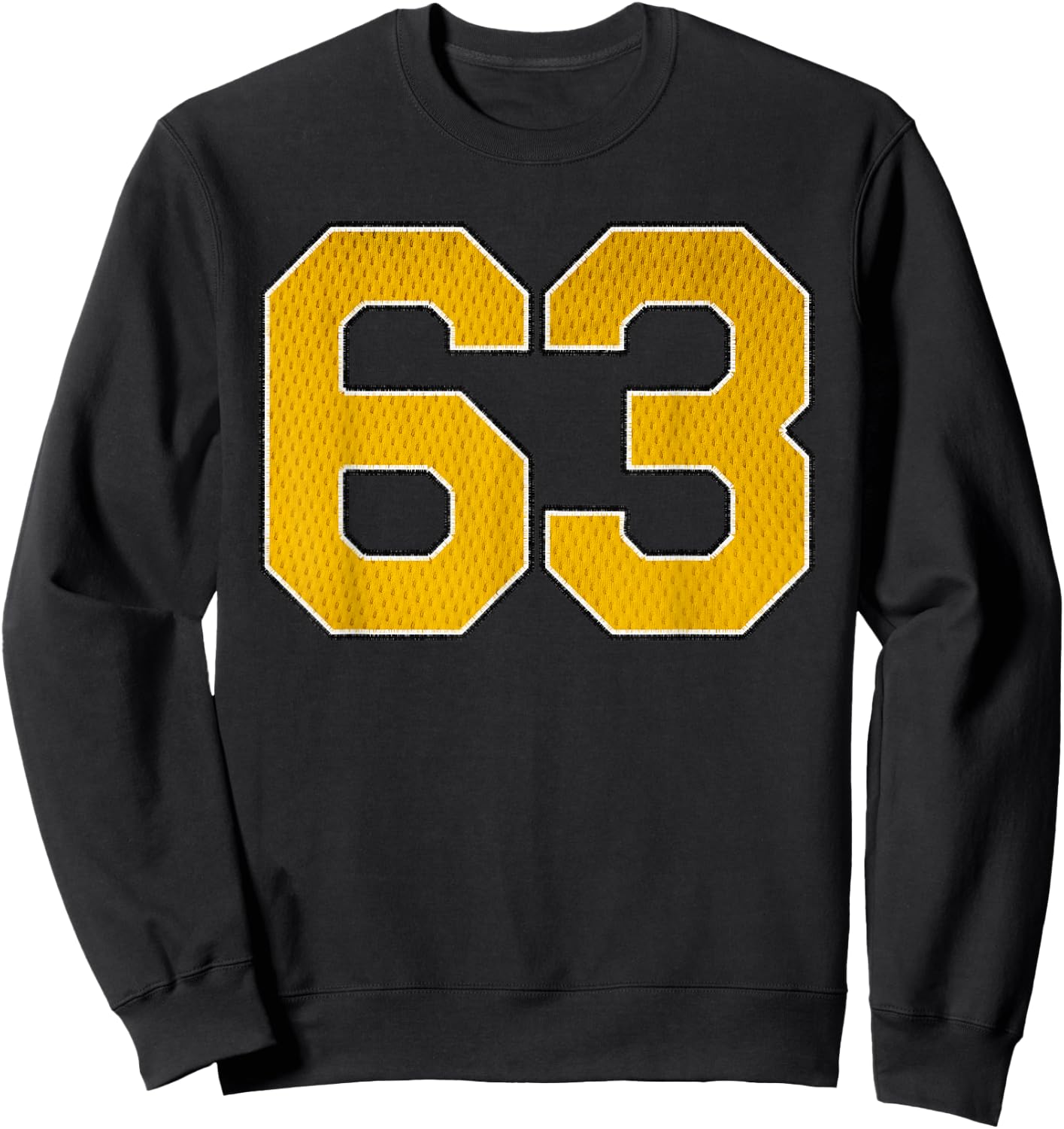 Gold Number 63 Athlete Sports Jersey Supporter Fanwear Sweatshirt - Sweatshirt | Black