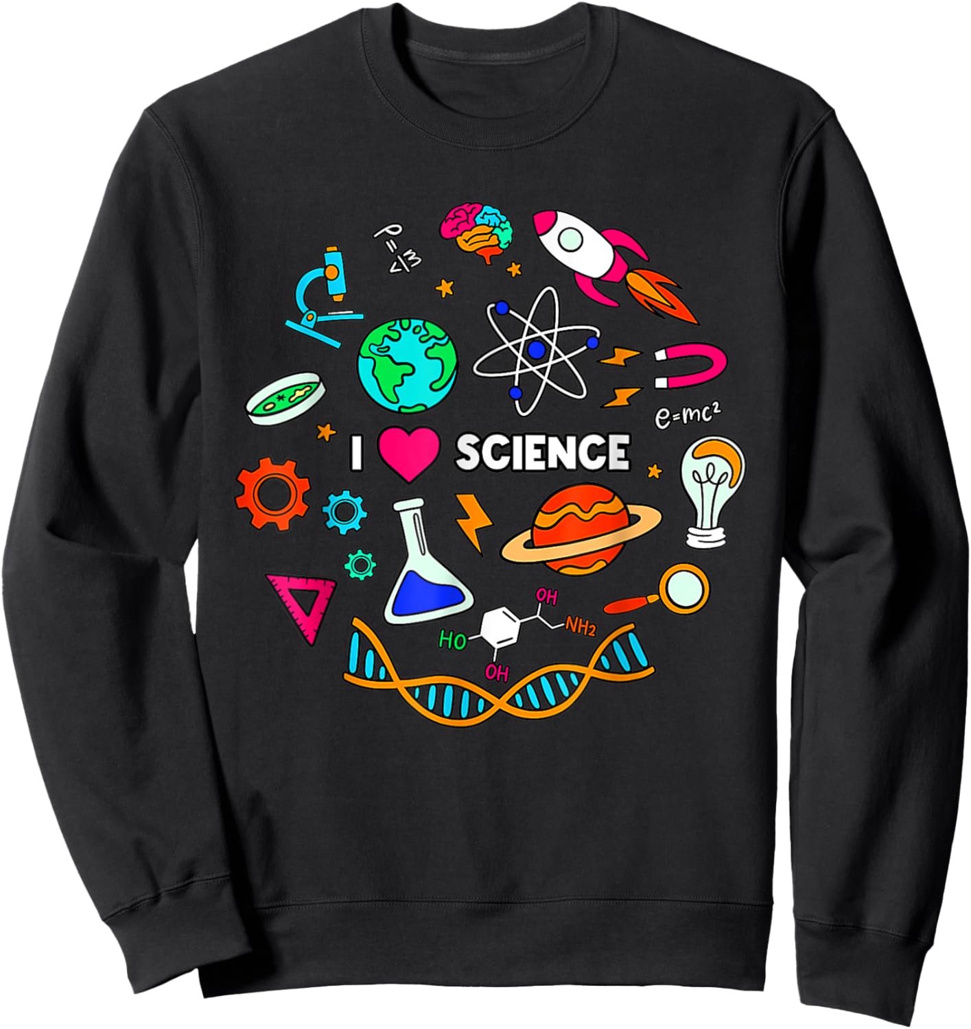 I Love Science Kids Science Lovers Gifts Ideas Sweatshirt - Sweatshirt | Black