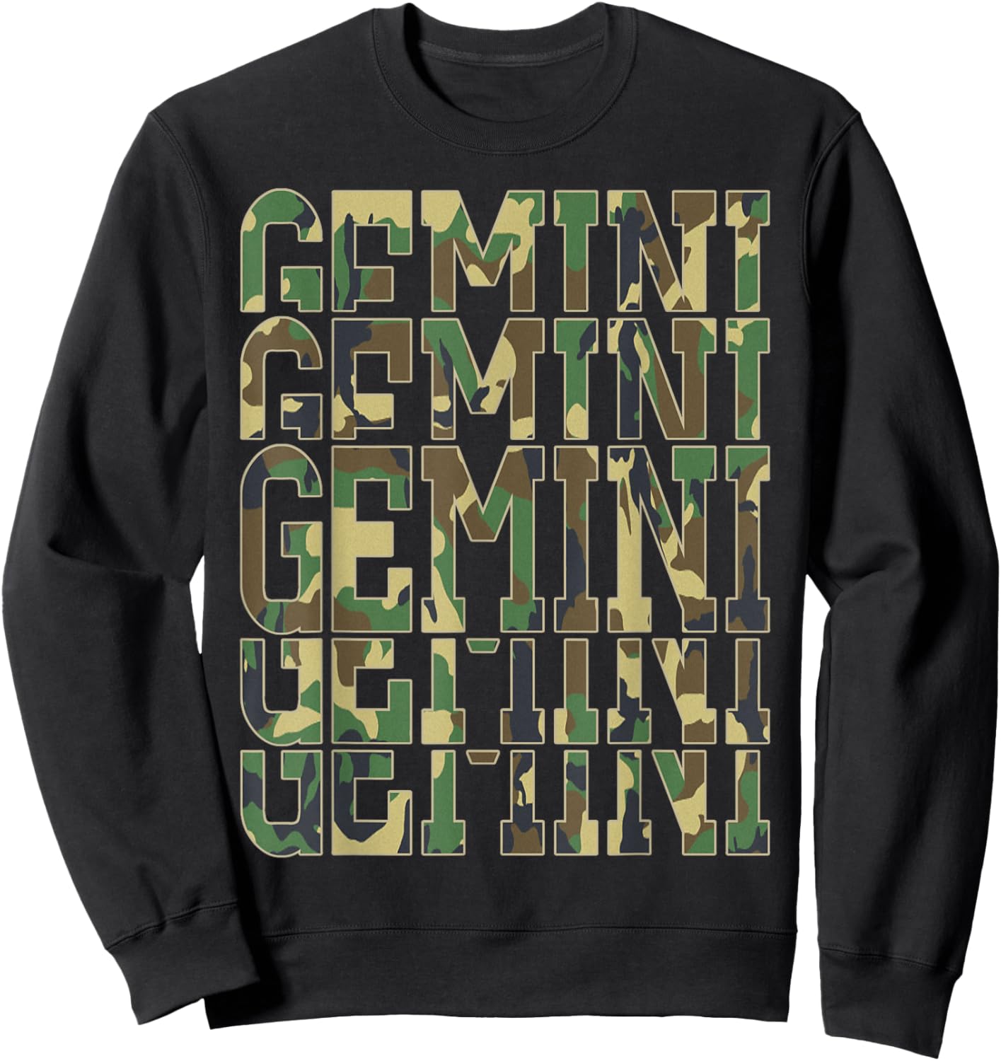 Gemini June King Man Born In May Zodiac Camouflage Birthday Sweatshirt - Sweatshirt | Black
