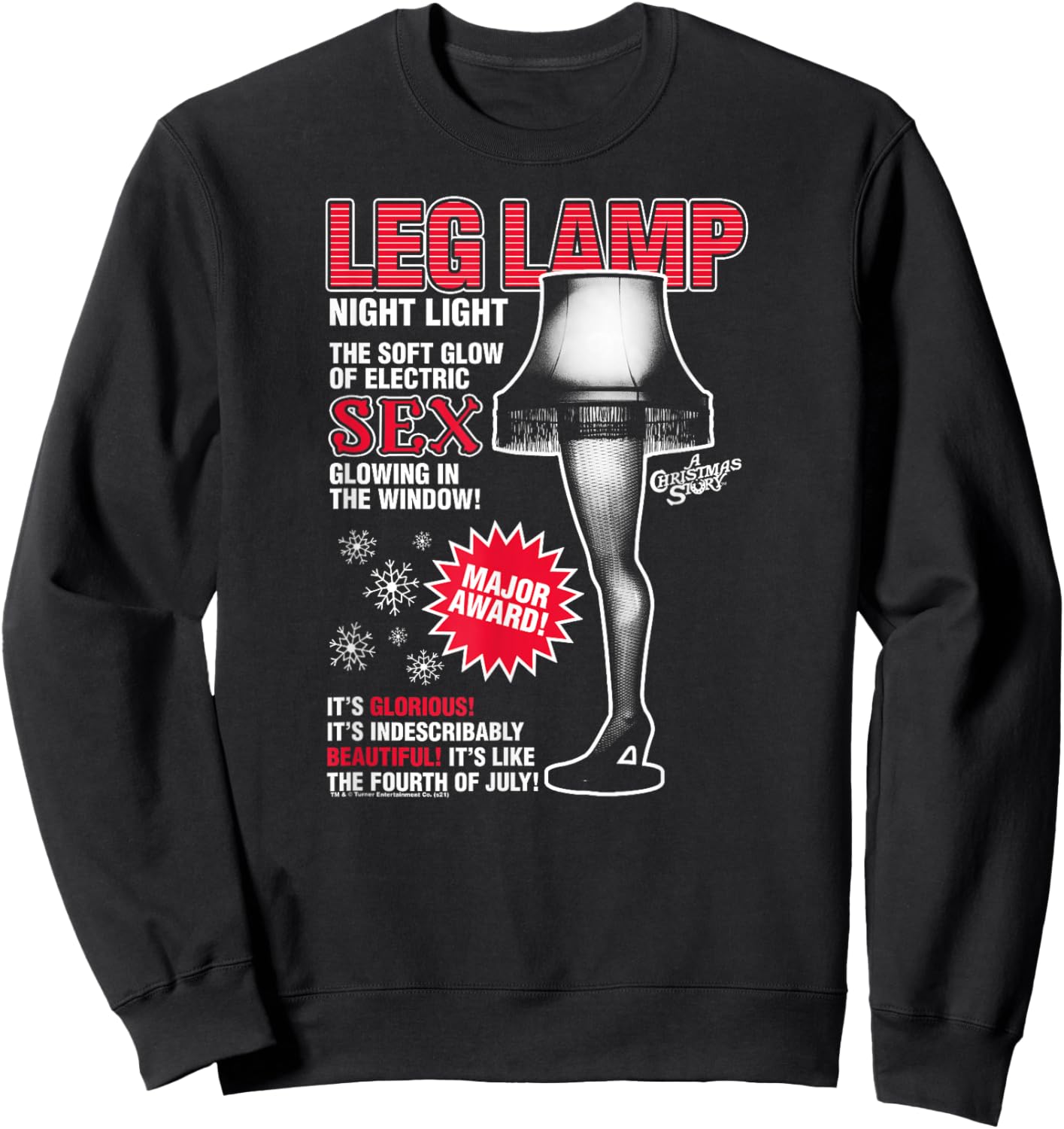 A Christmas Story Leg Lamp Vintage Ad Funny Holiday Sweatshirt - Sweatshirt | Black