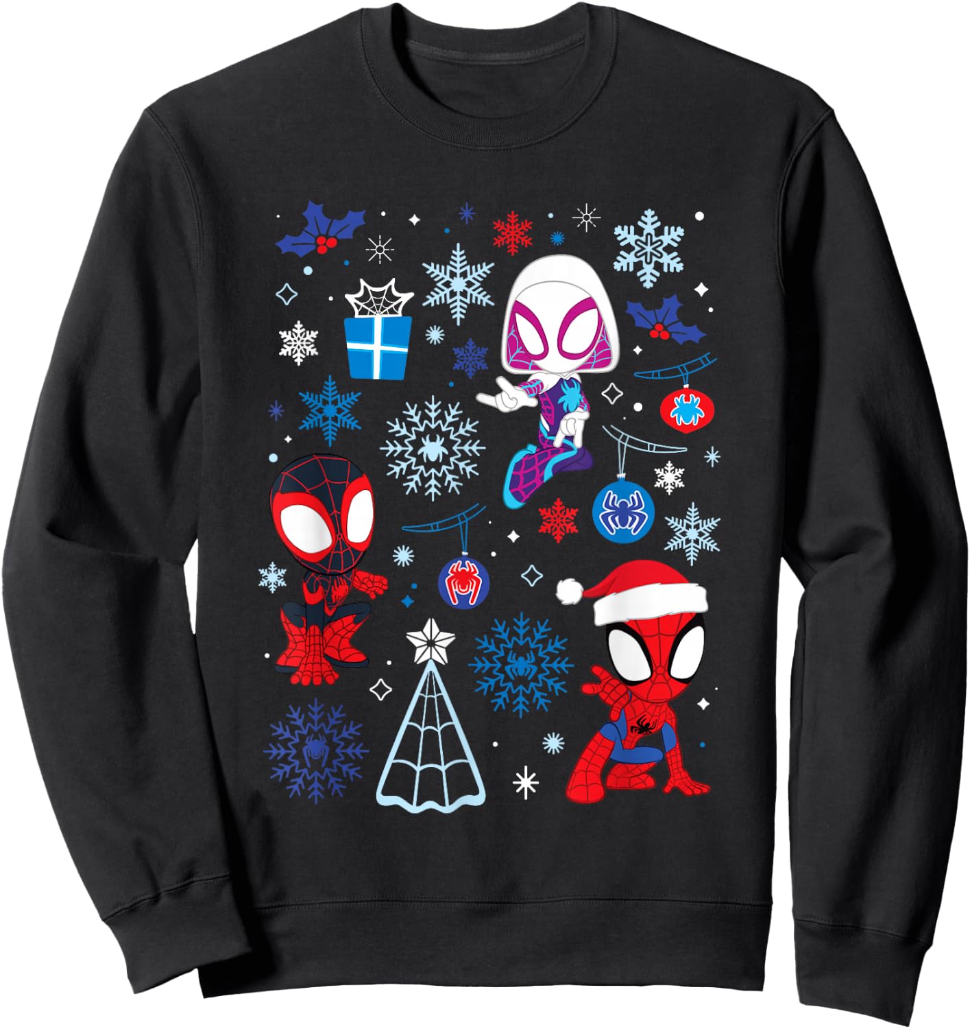 Marvel Spidey and His Amazing Friends Christmas Holiday Icon Sweatshirt - Sweatshirt | Black