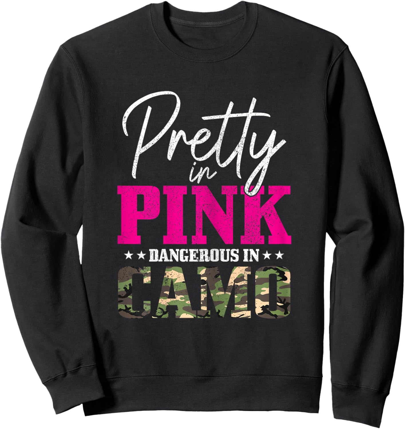 Hunting Camouflage Funny Pig Deer Elk Hunter Sweatshirt - Sweatshirt | Black