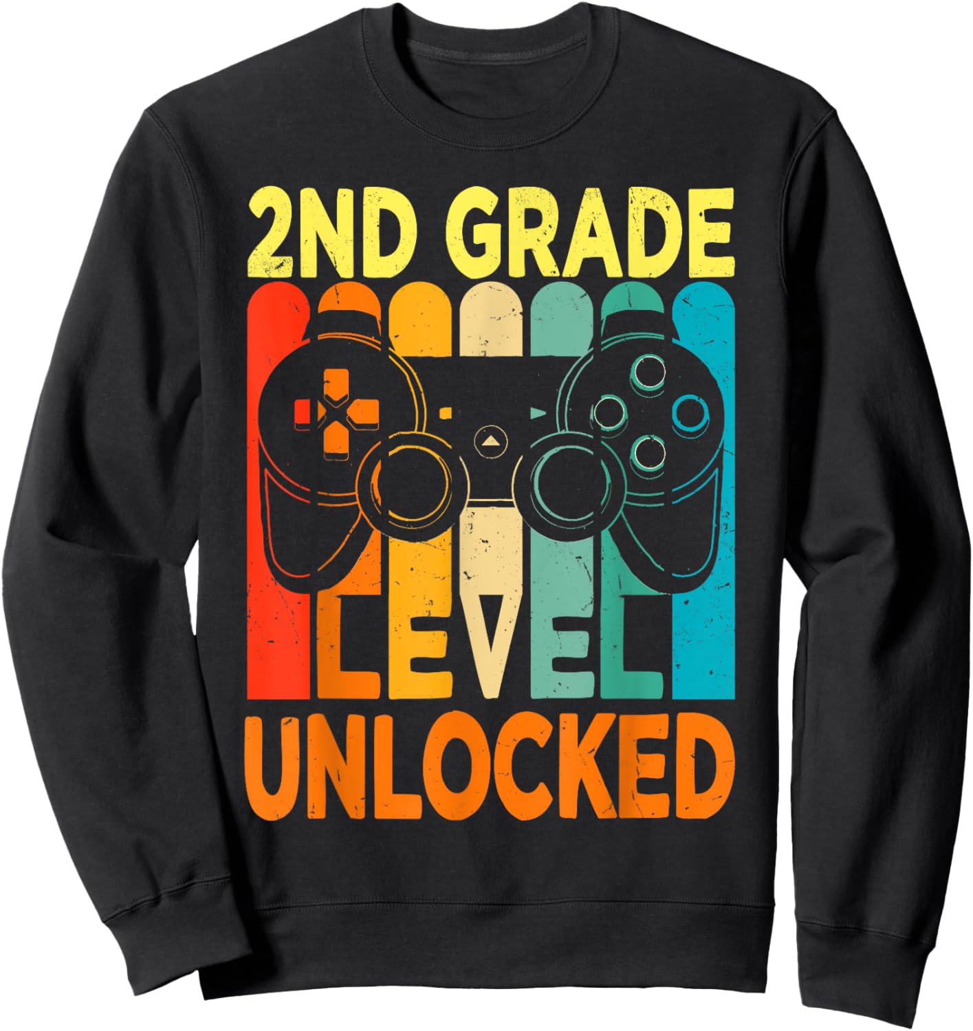 Hello 2nd Grade Level Unlocked Video Game Back to School Boy Sweatshirt - Sweatshirt | Black
